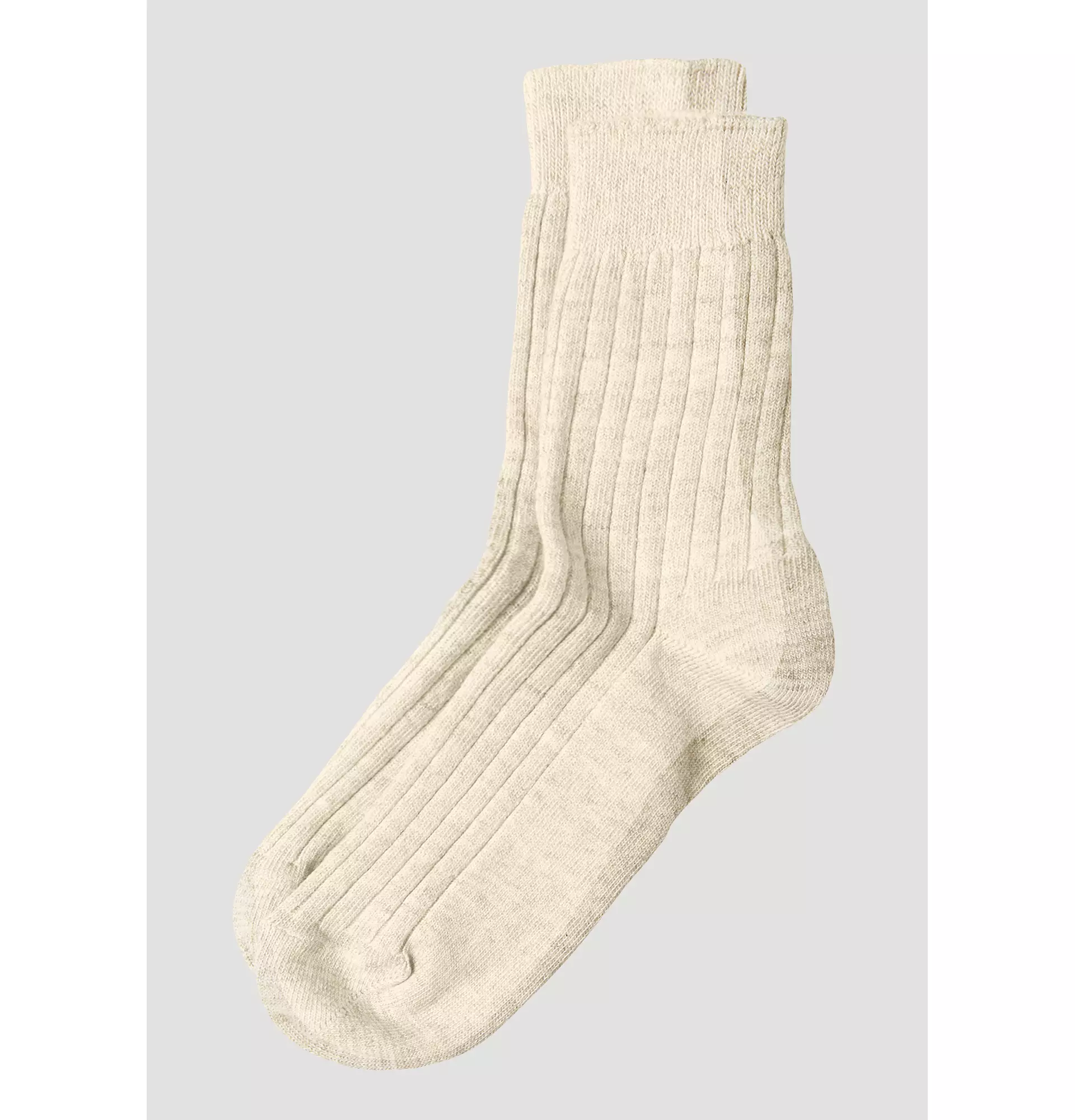 Men's merino wool ribbed socks - Dark beige