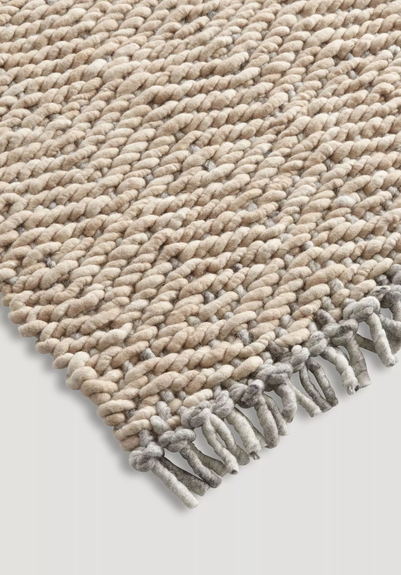 Struktur-Teppich aus reiner Schurwolle - 0