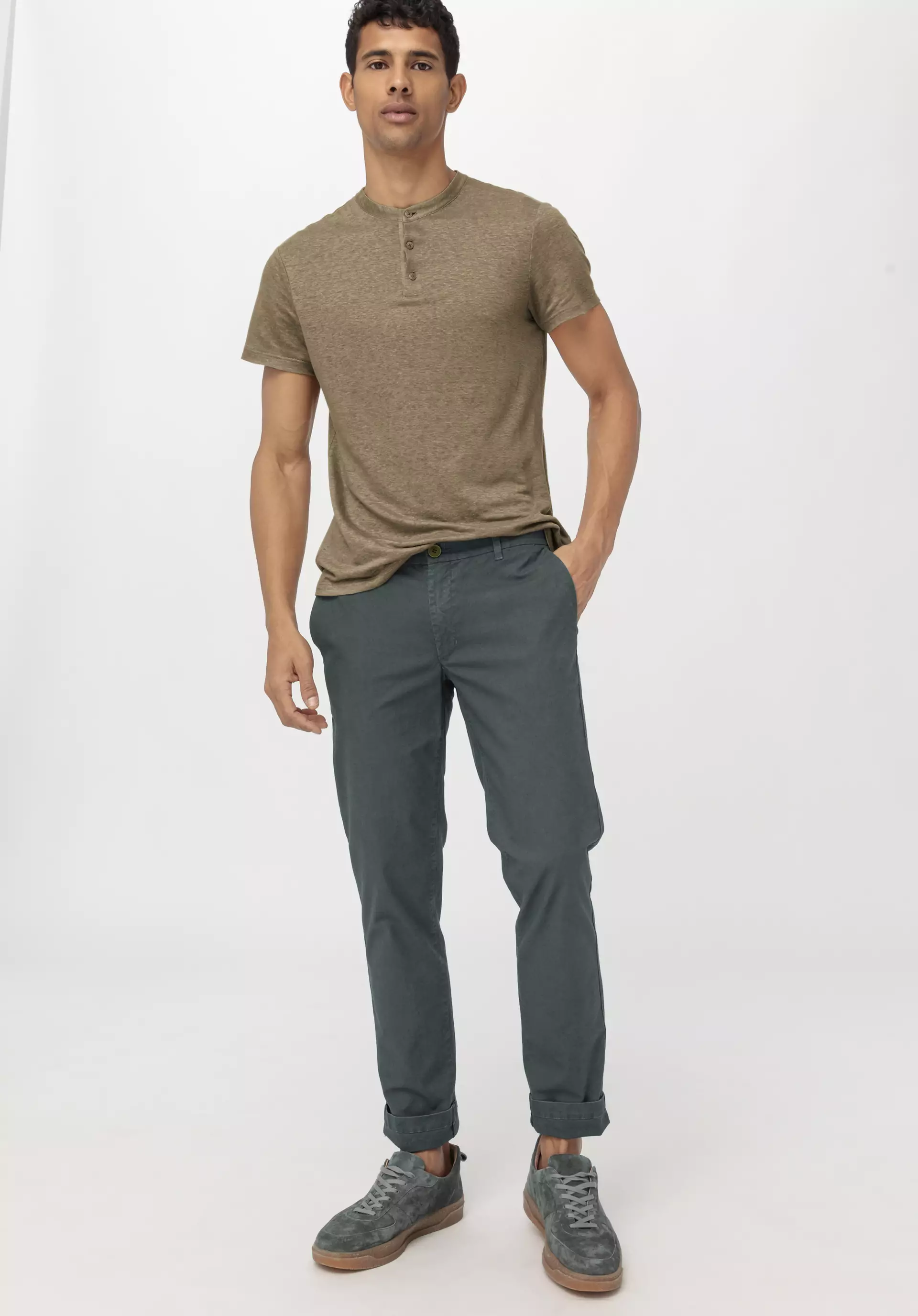 Modern fit chinos made of organic cotton with hemp - 0