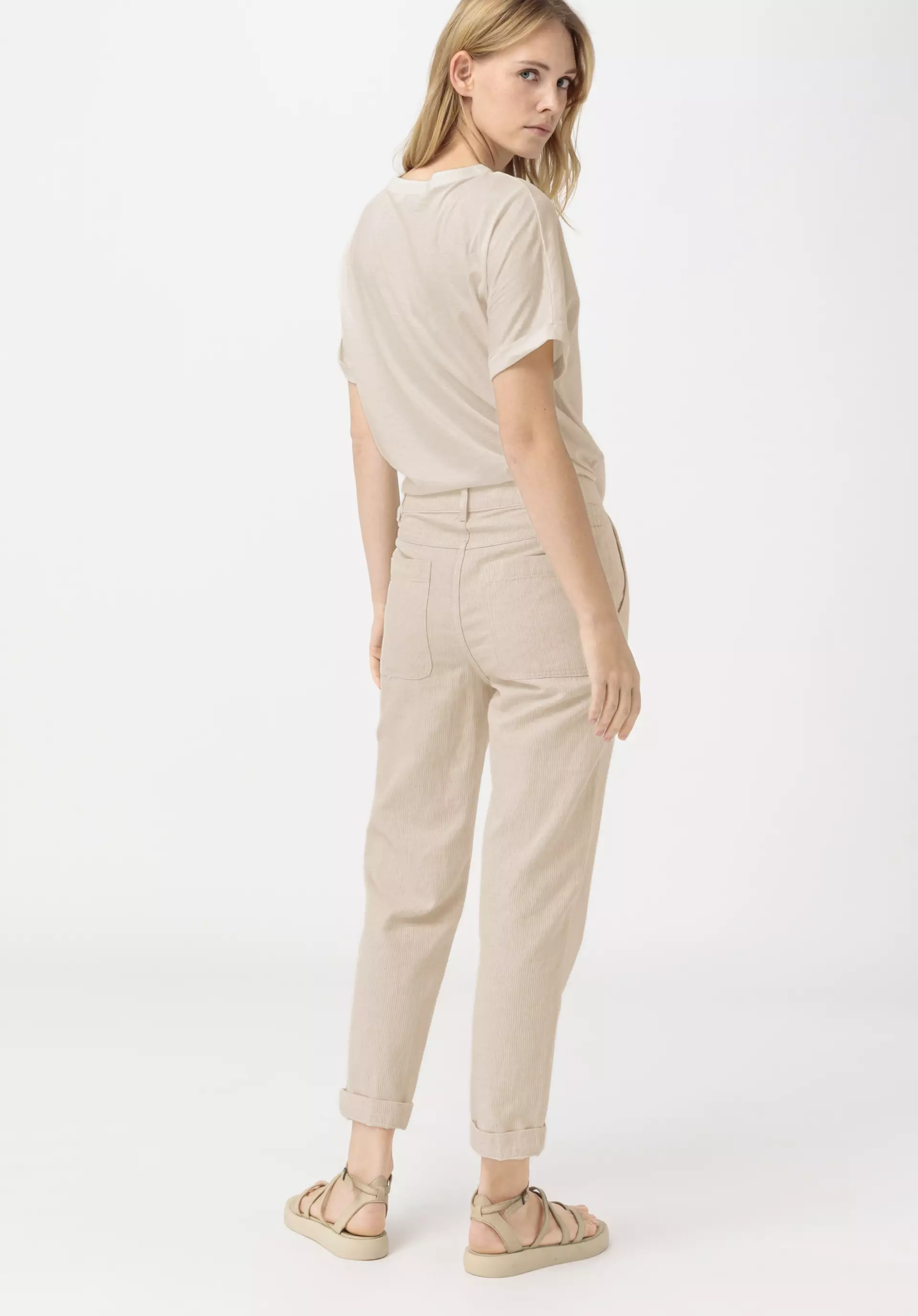 Organic cotton trousers with linen - 1