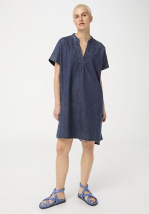 Lightdenim-Kleid mit ungefärbtem Kapok