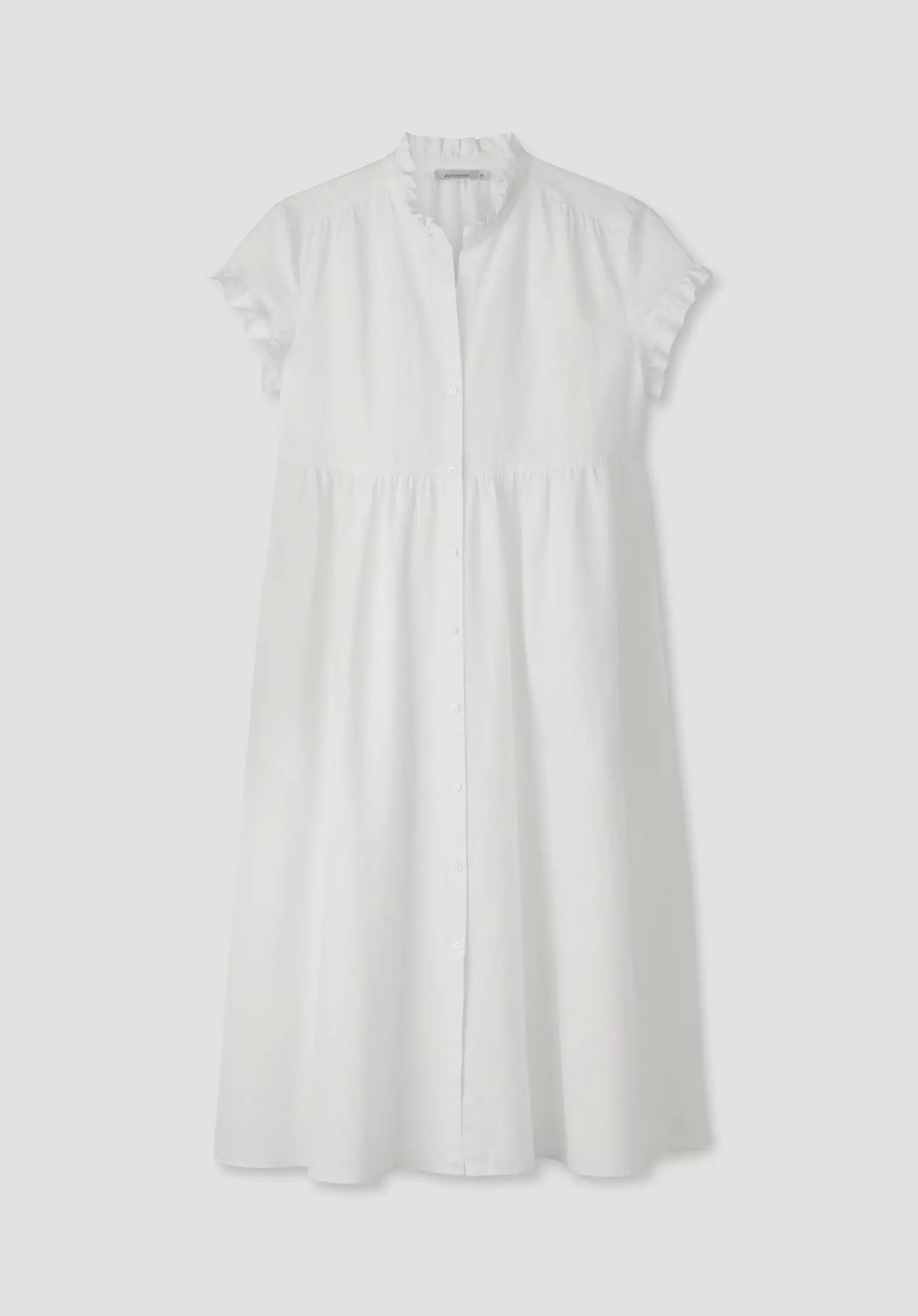 Dress with ruffles in organic cotton and linen - 4