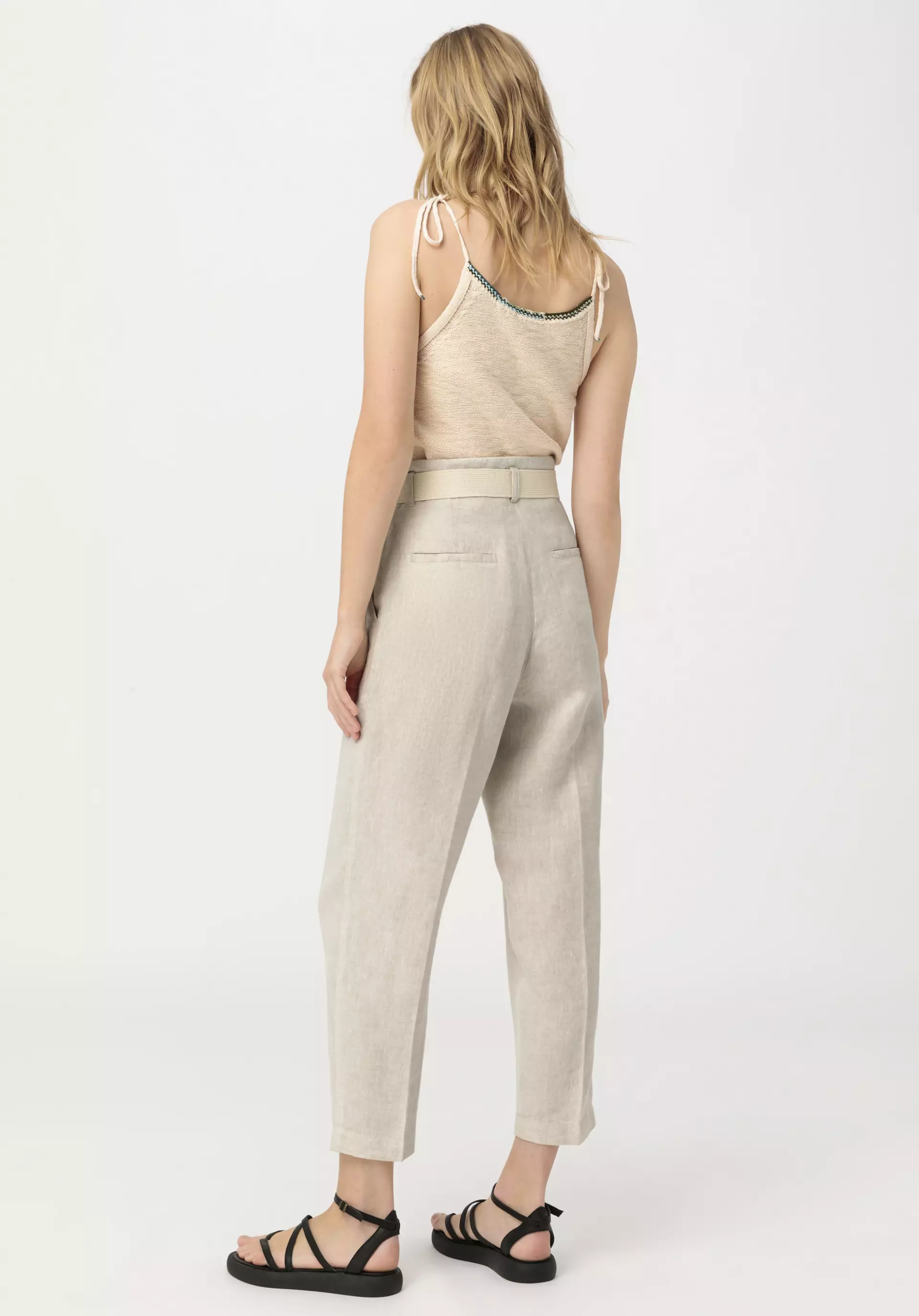 High-waist trousers made from pure organic linen - 2