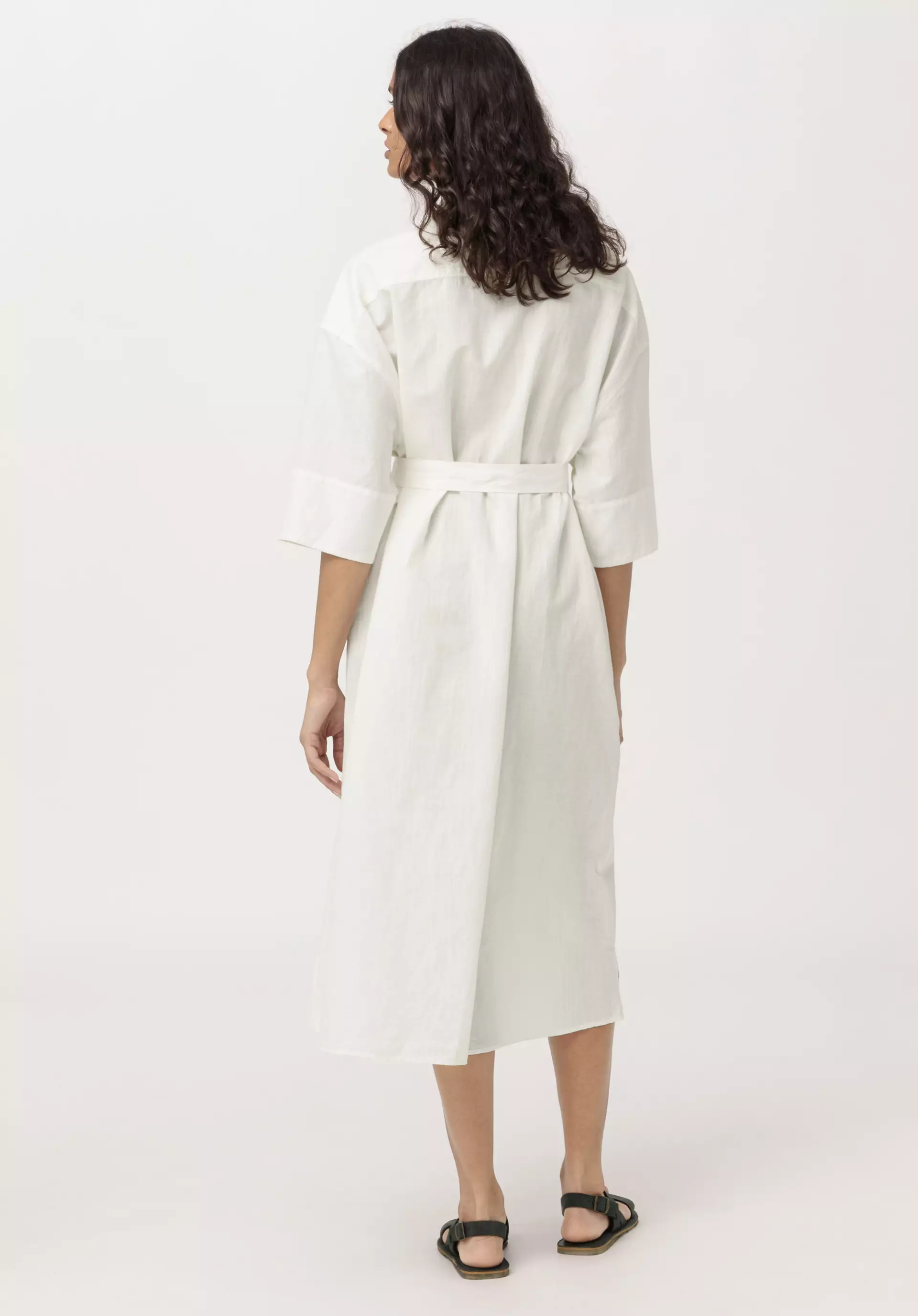 Shirt dress made from organic cotton with linen - 2