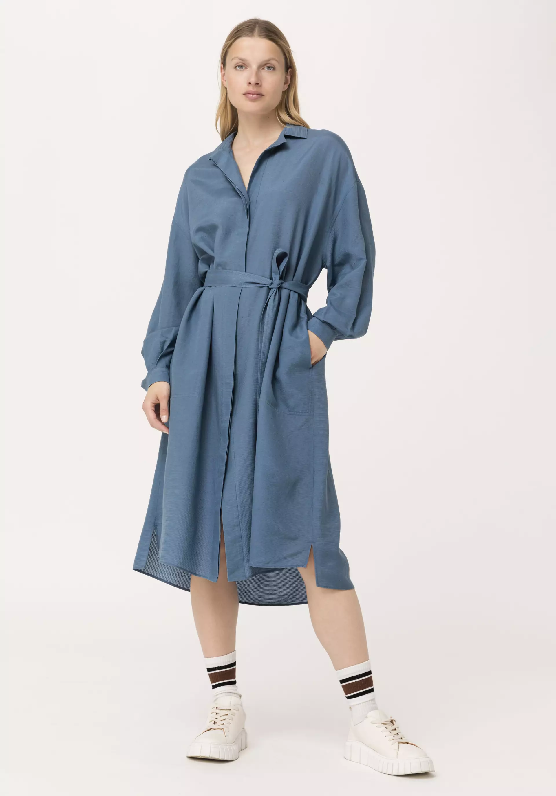 Midi dress made of silk with hemp and organic cotton - 3