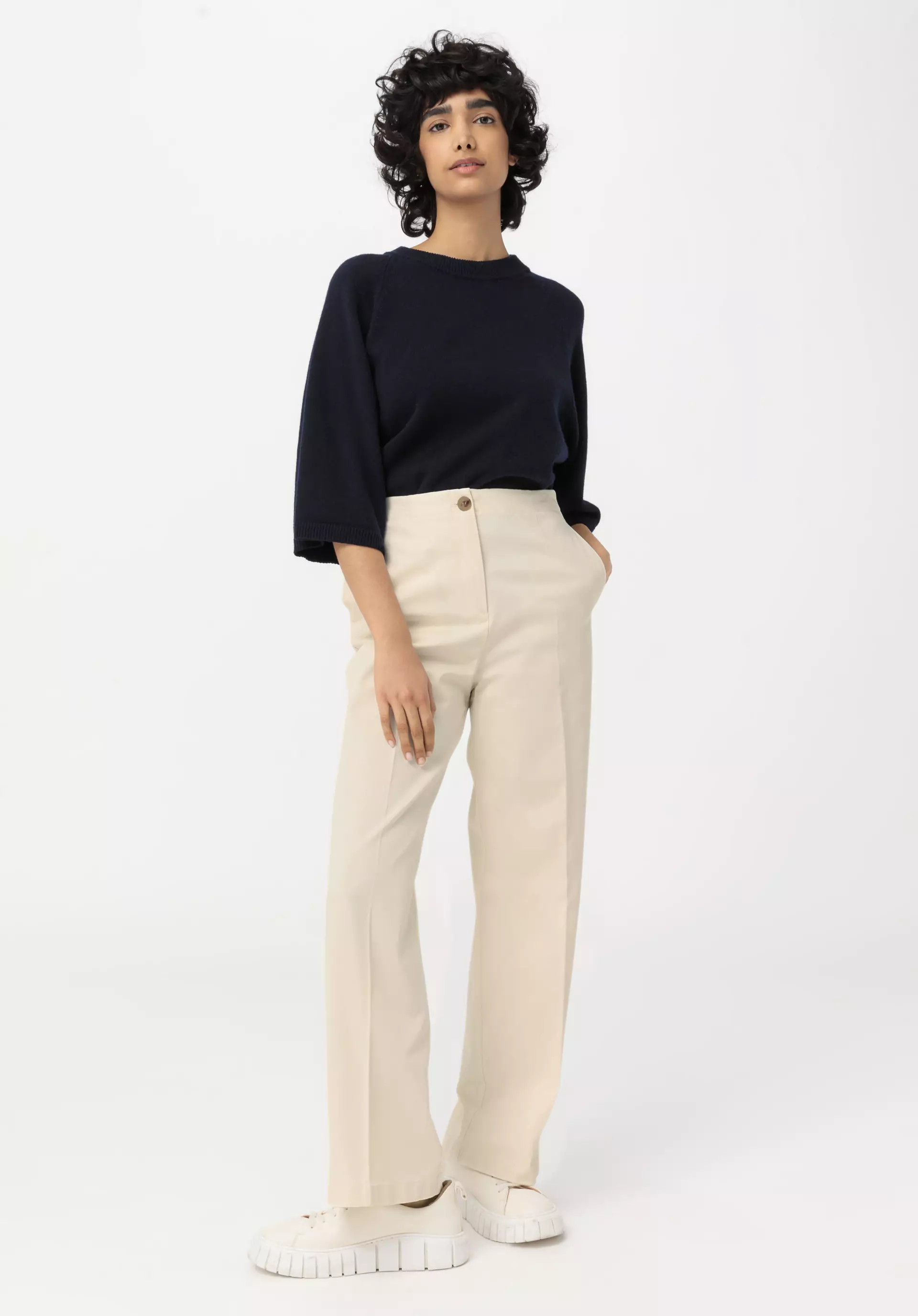 Wide leg trousers made from organic cotton with hemp - 0