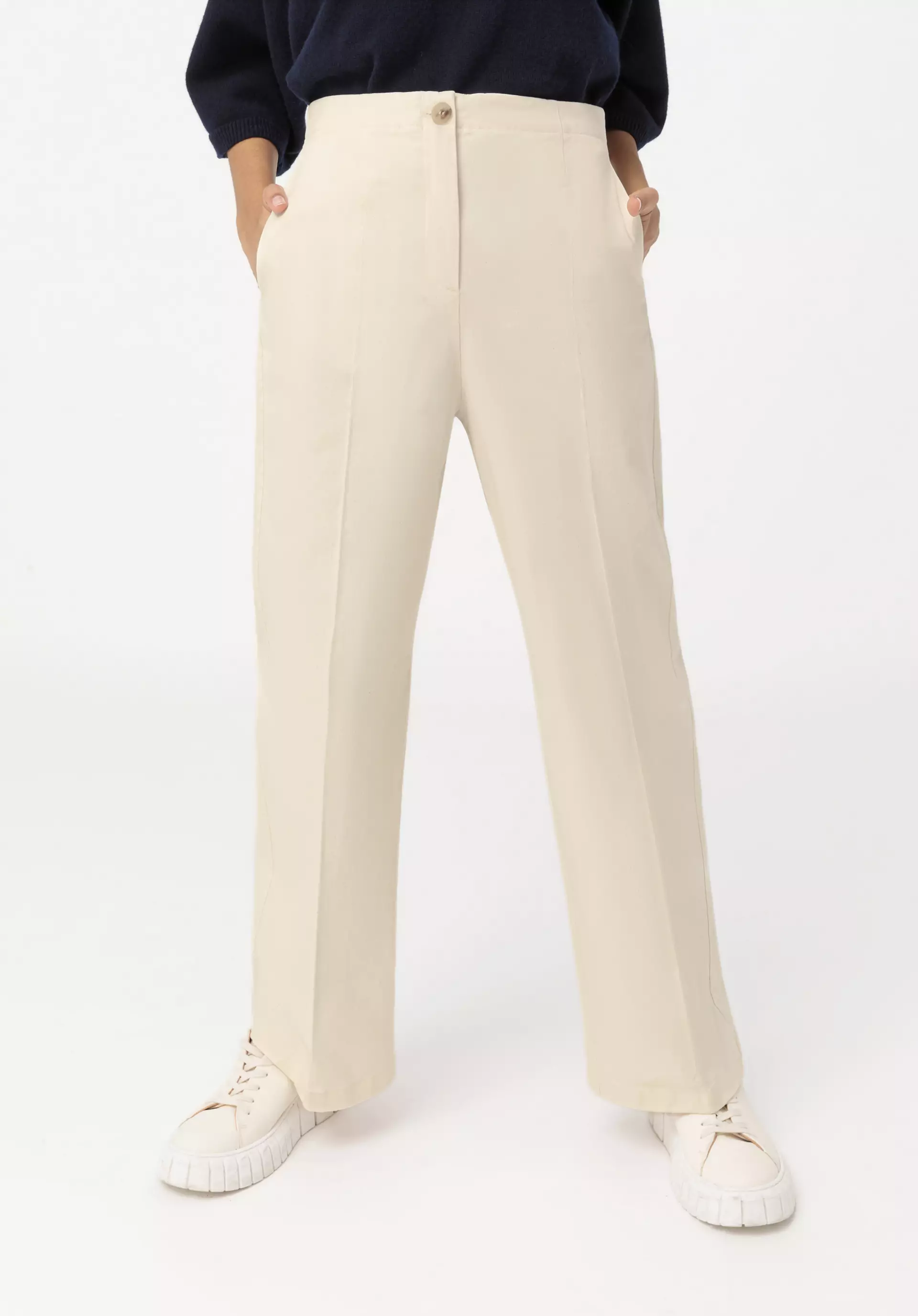 Wide leg trousers made from organic cotton with hemp - 3