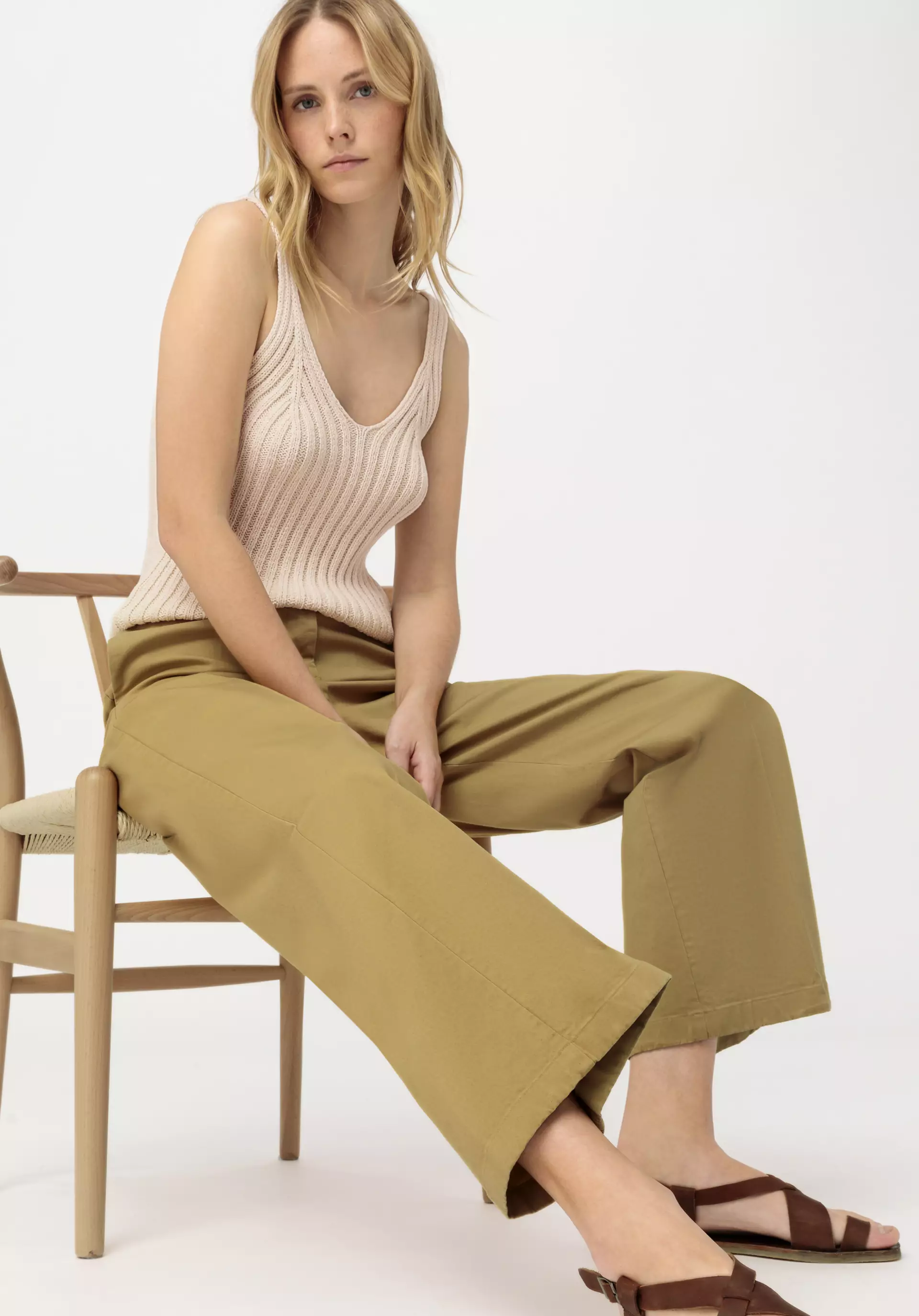 Wide leg trousers made from organic cotton with hemp - 1