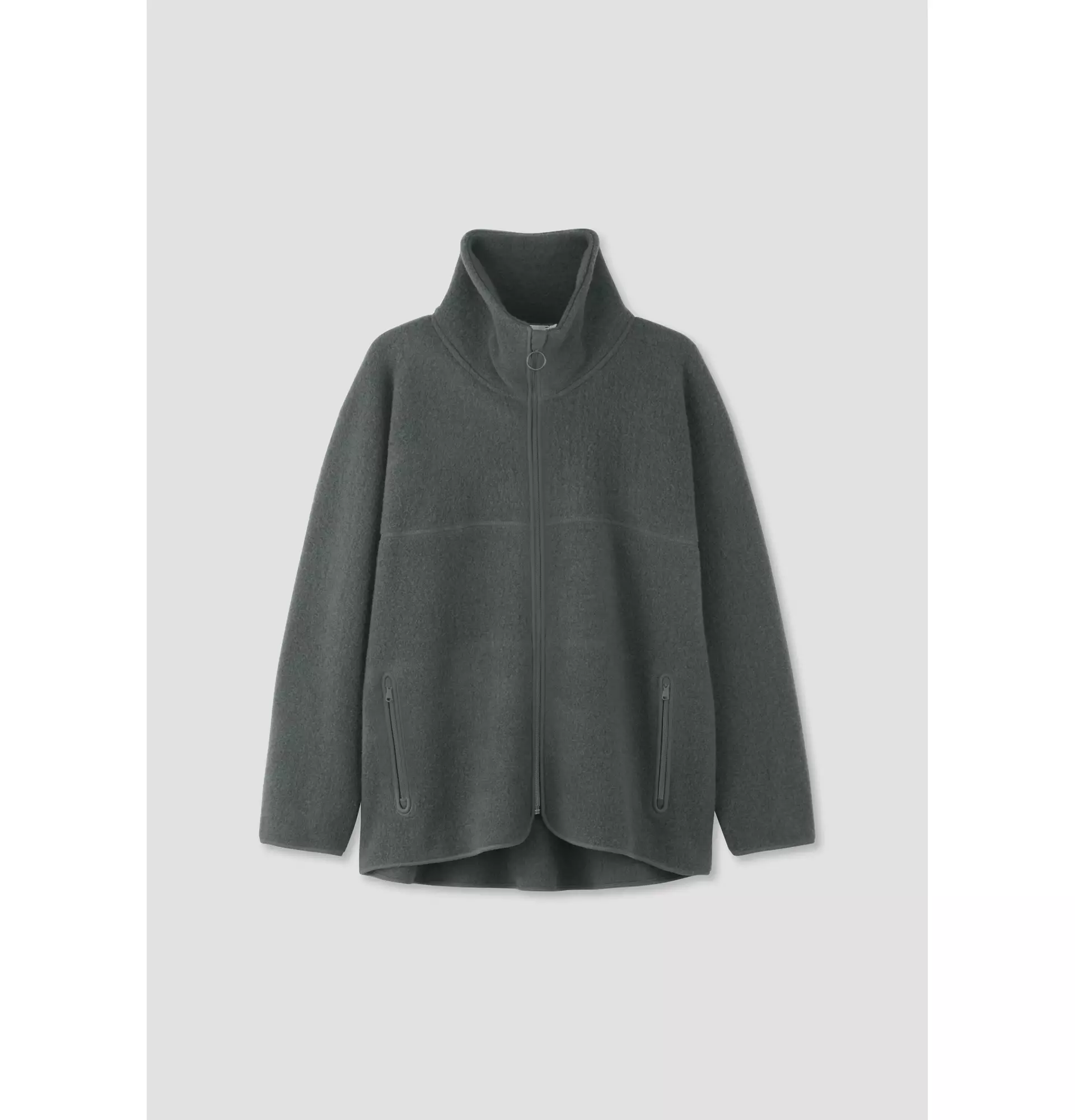 Hooded wool fleece jacket made from pure organic merino wool 5453225