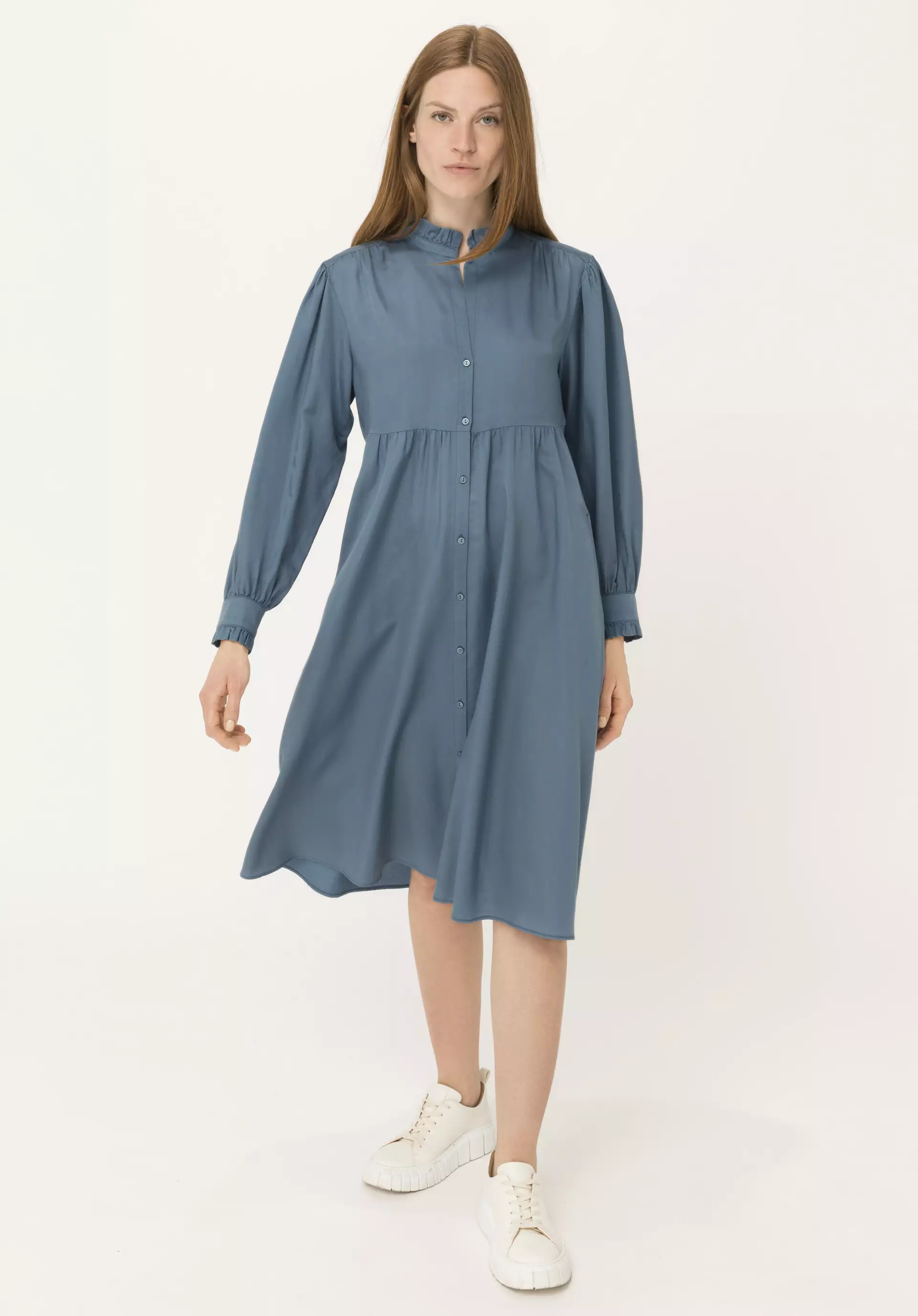 Organic cotton midi dress with silk - 0
