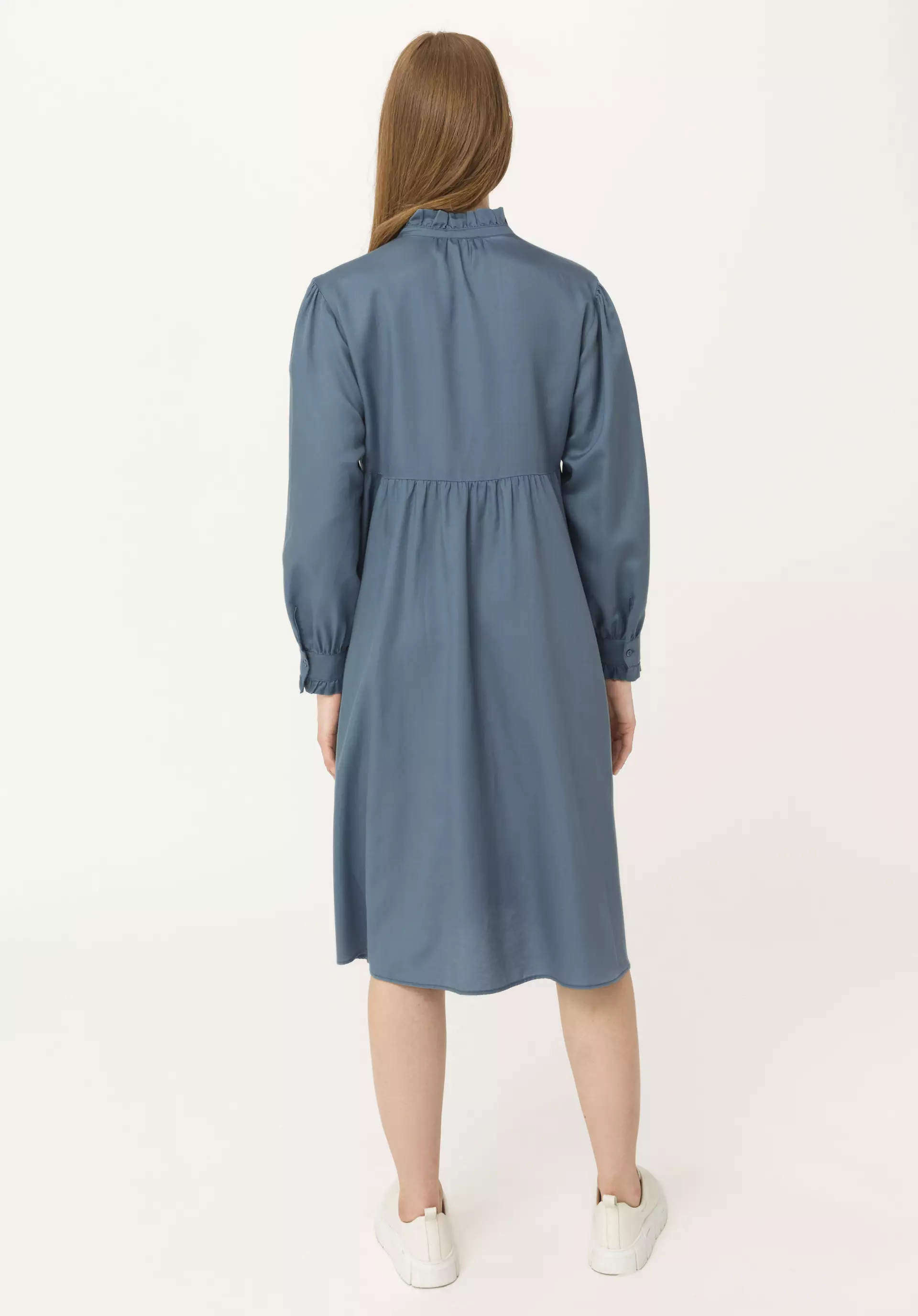Organic cotton midi dress with silk - 2