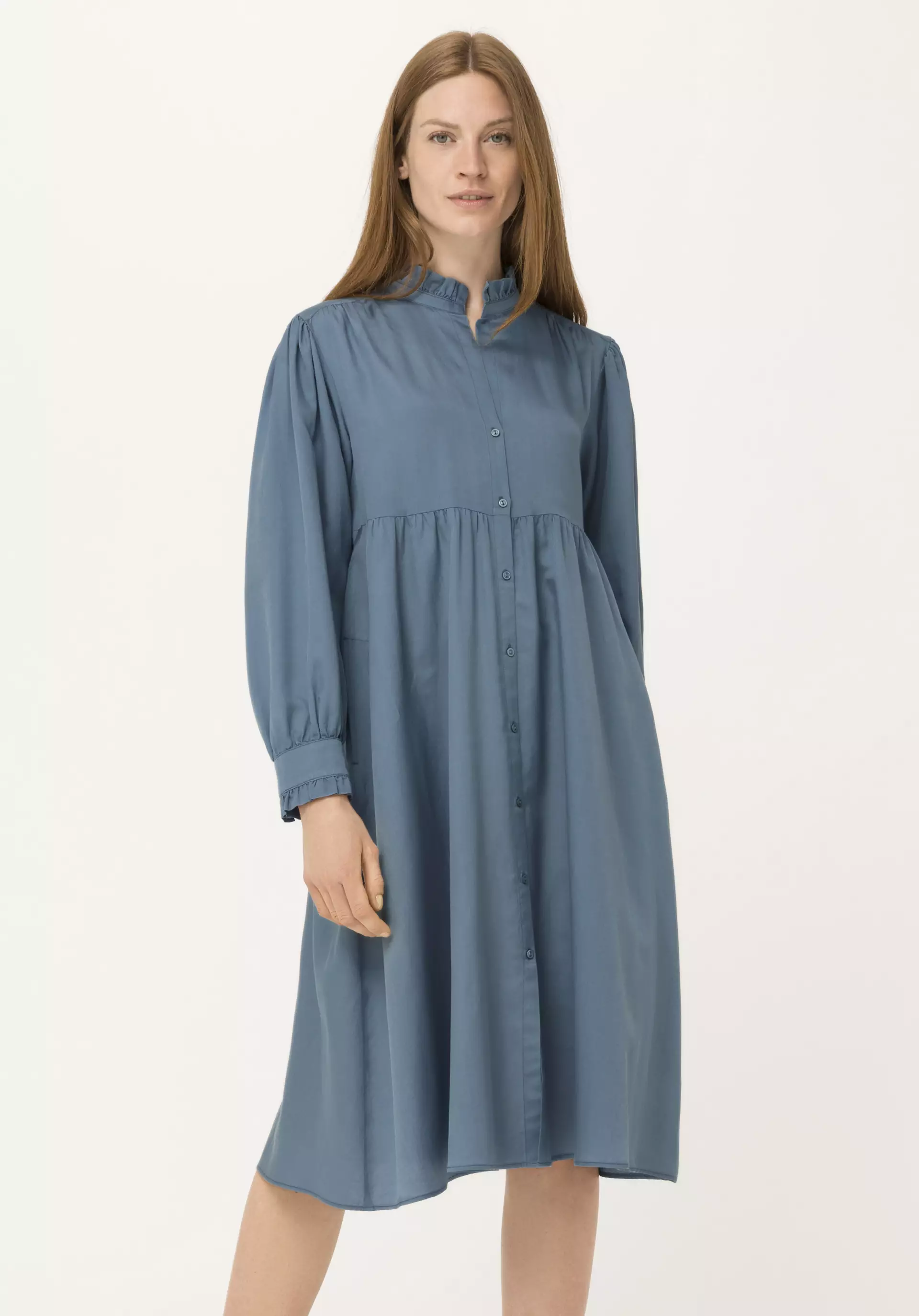 Organic cotton midi dress with silk - 3