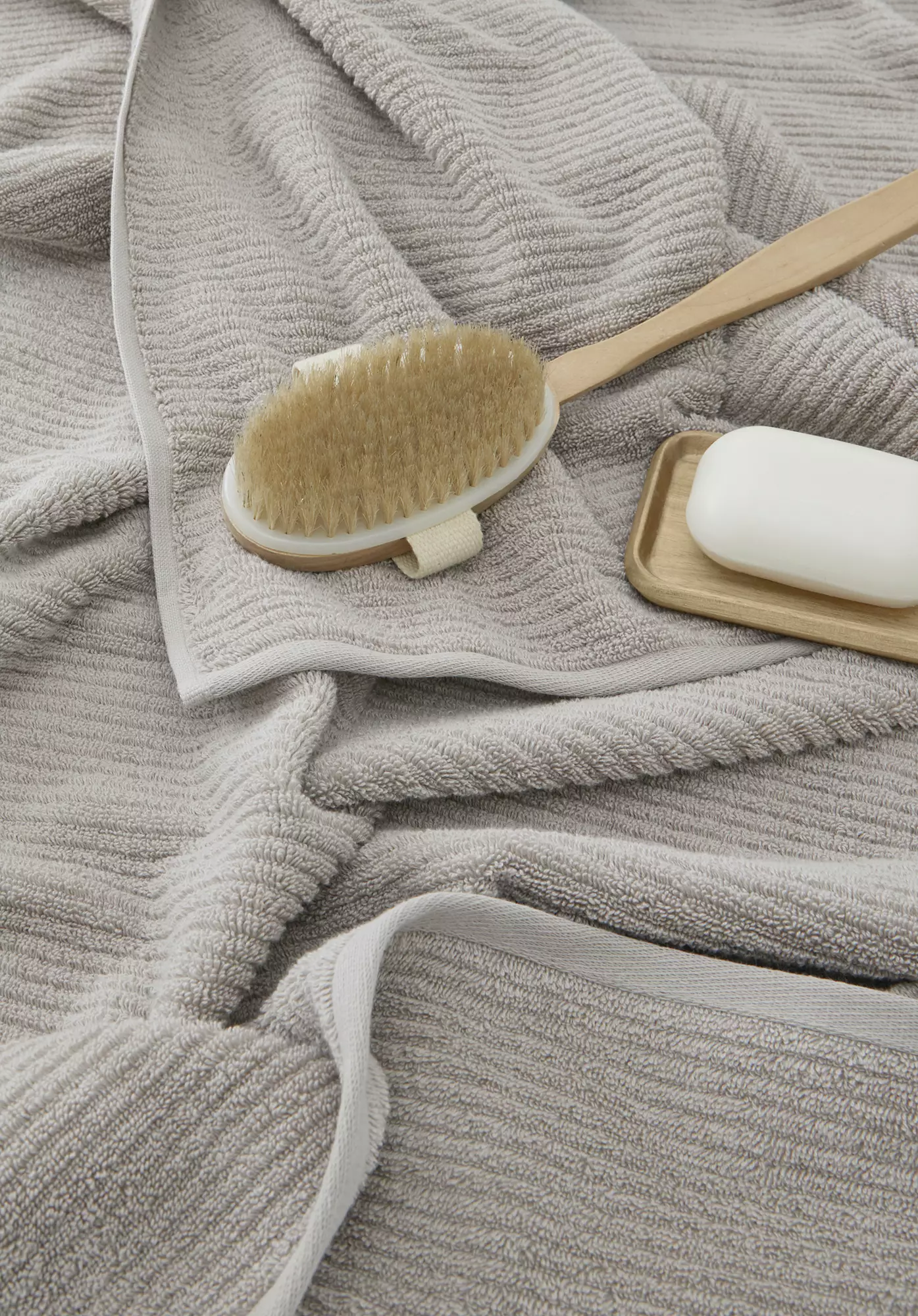 Frottee-Handtuch feiner Streifen aus reiner Bio-Baumwolle - 2