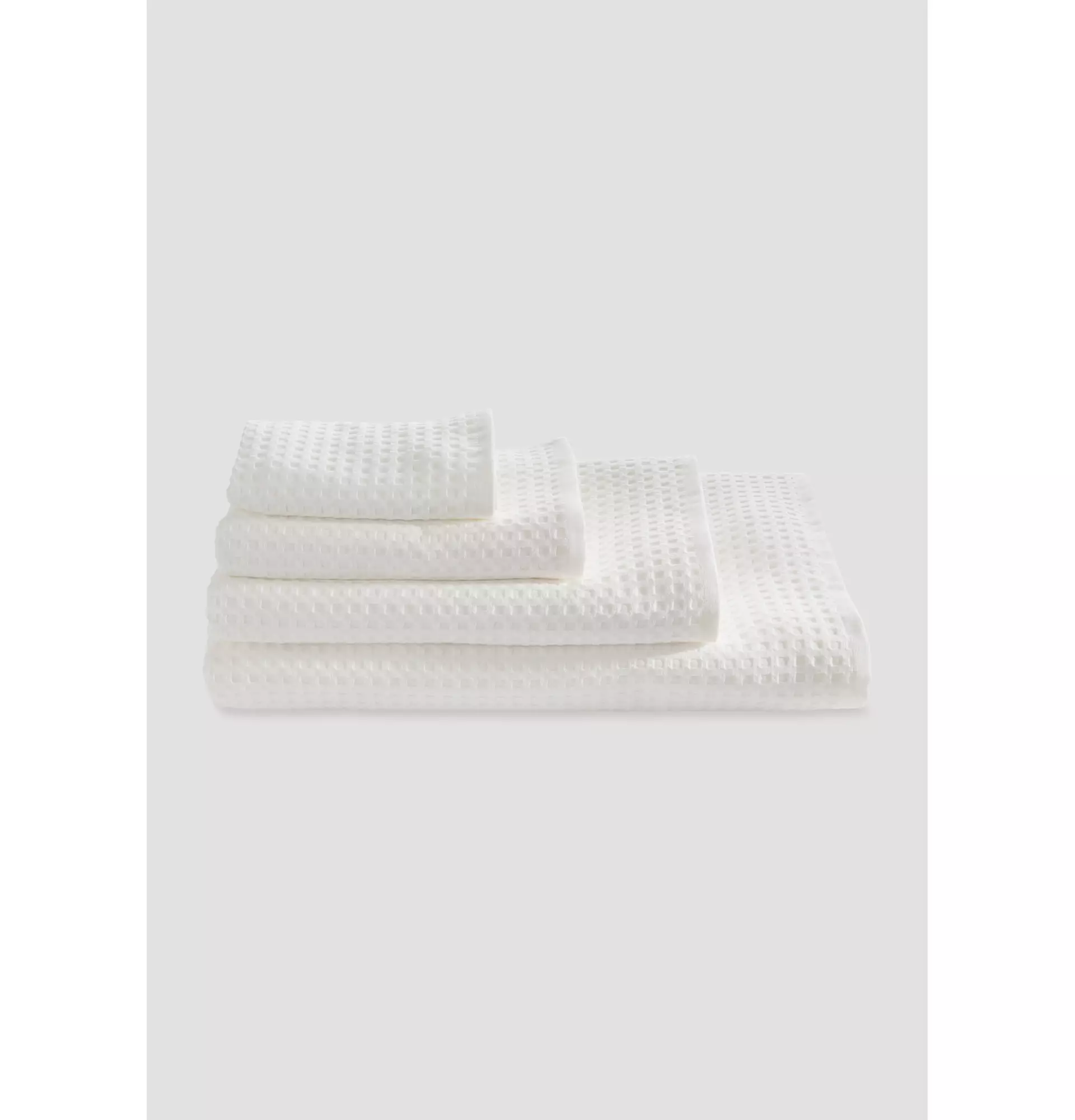Waffelpiqué-Handtuch aus reiner Bio-Baumwolle - 0