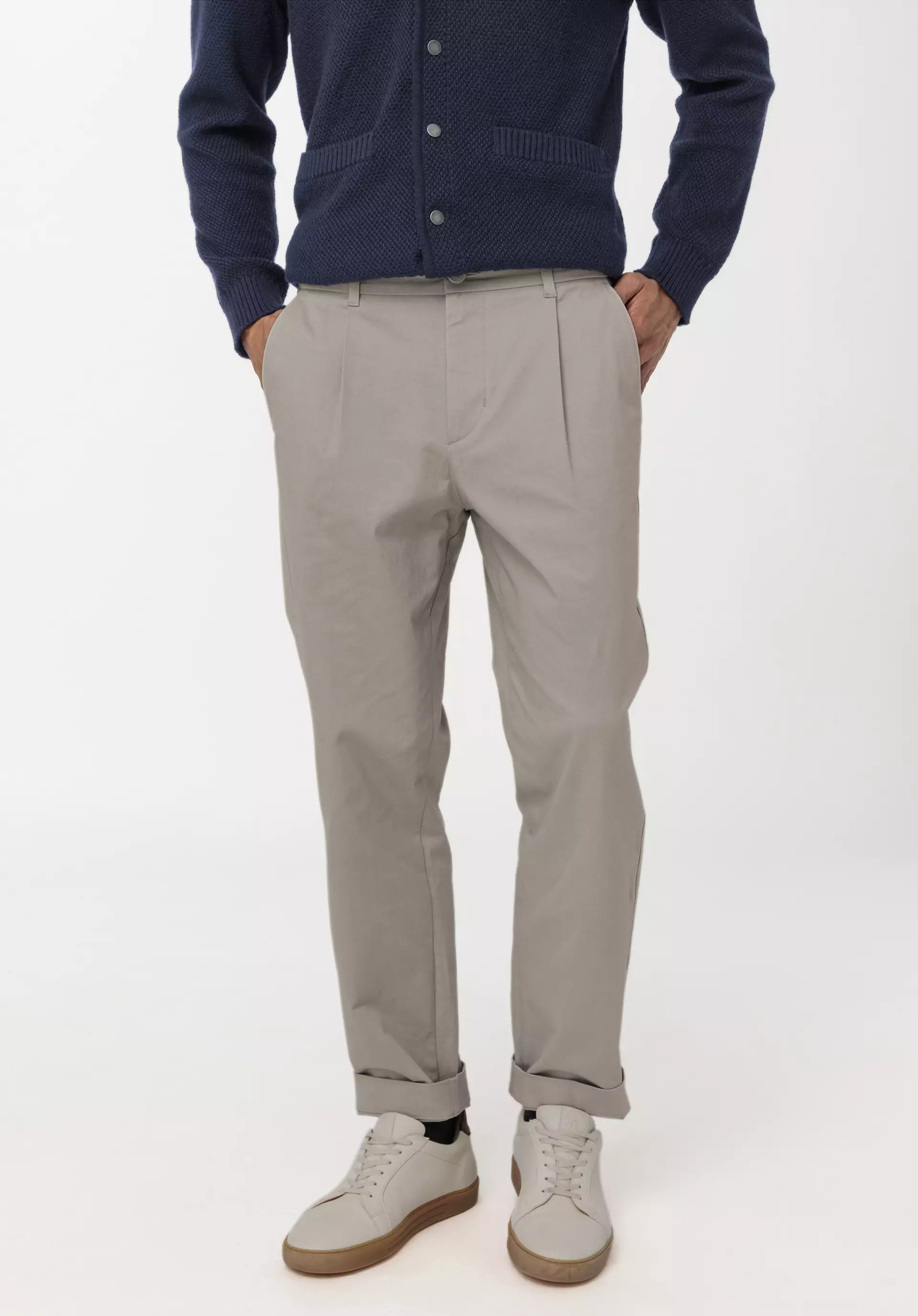 Relaxed fit trousers made from organic cotton with hemp - 0