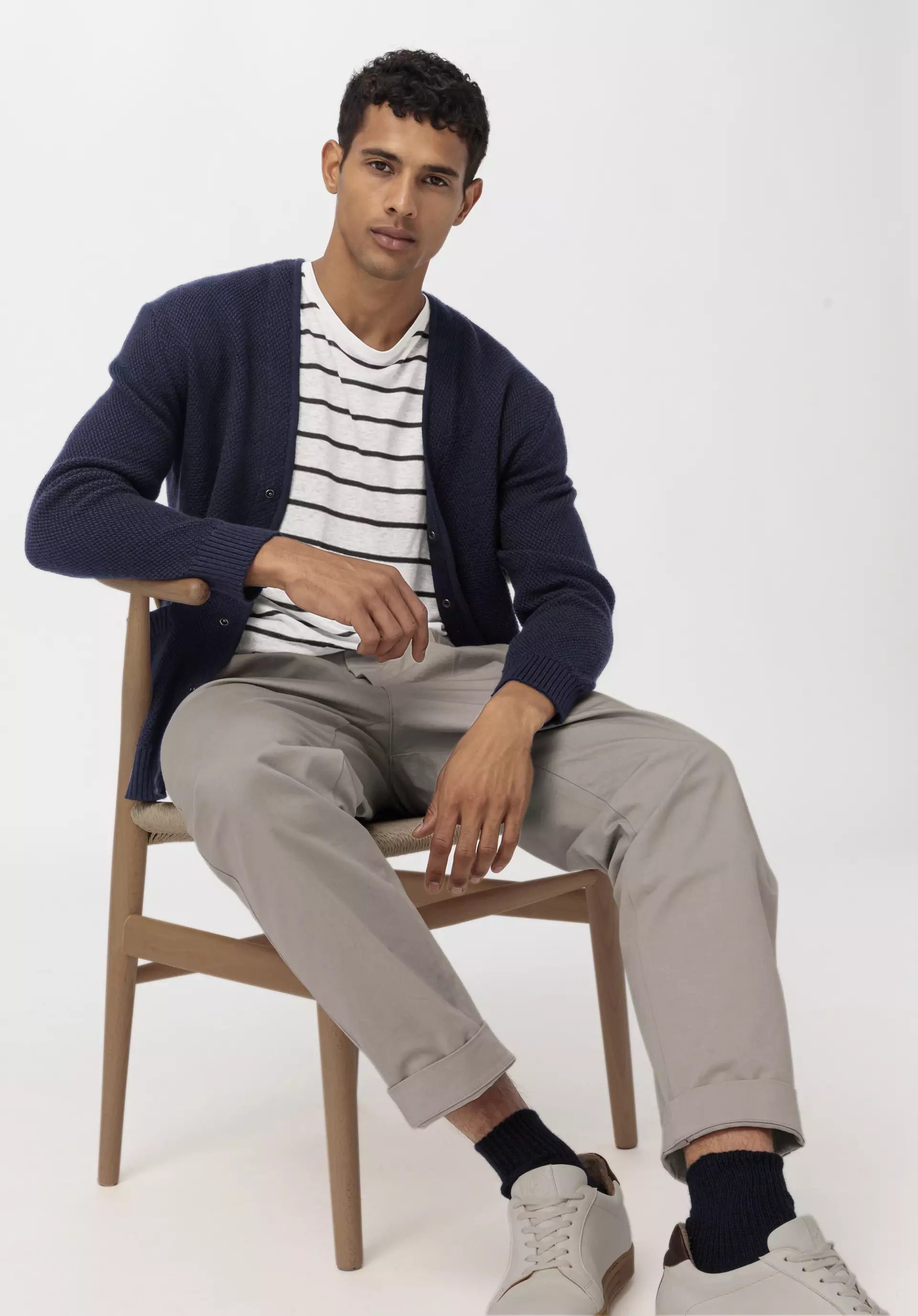 Relaxed fit trousers made from organic cotton with hemp - 1