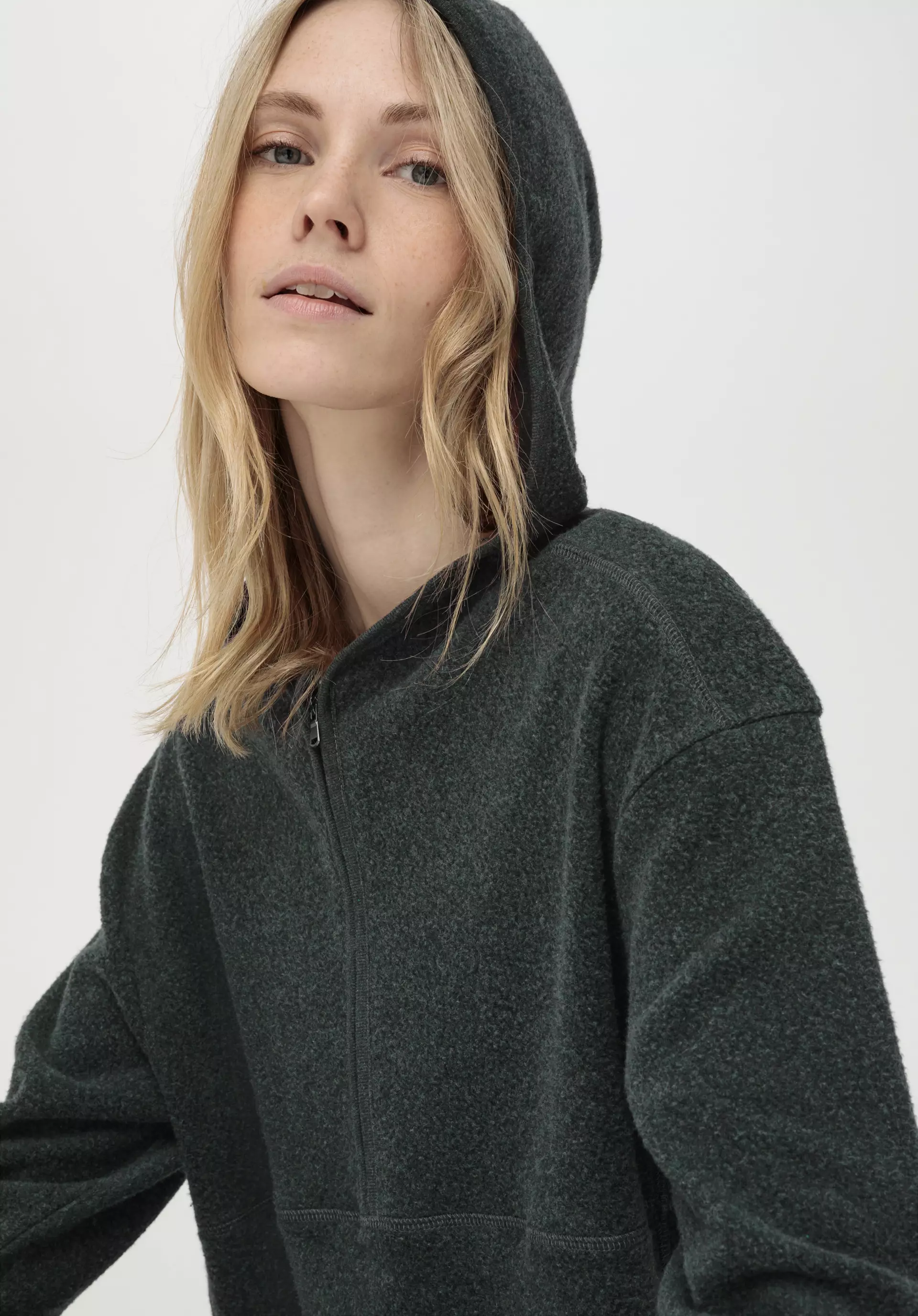 Organic Oversized Hood - Heather Grey