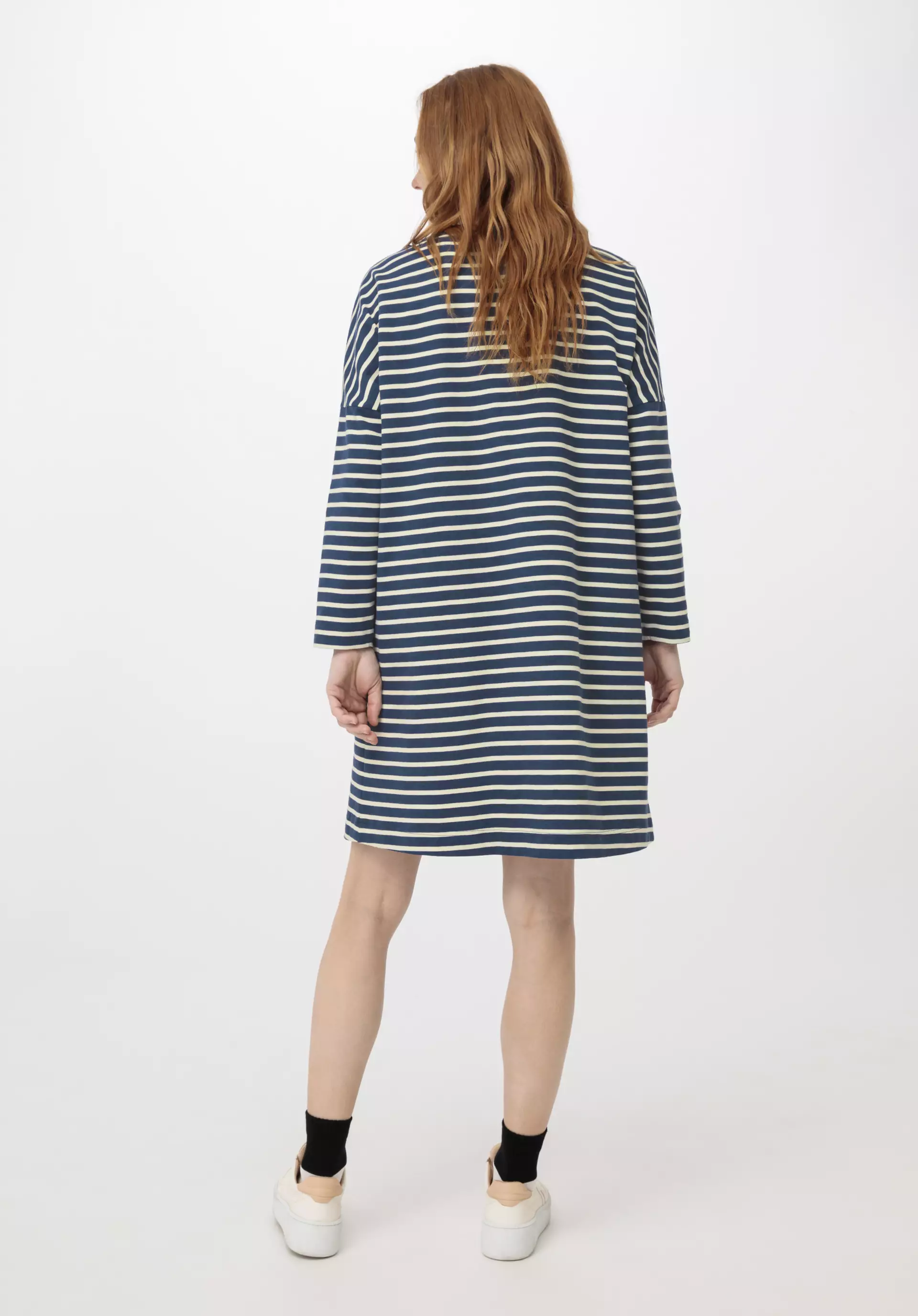 Gestreiftes Mini-Jerseykleid Oversize aus reiner Bio-Baumwolle 54536