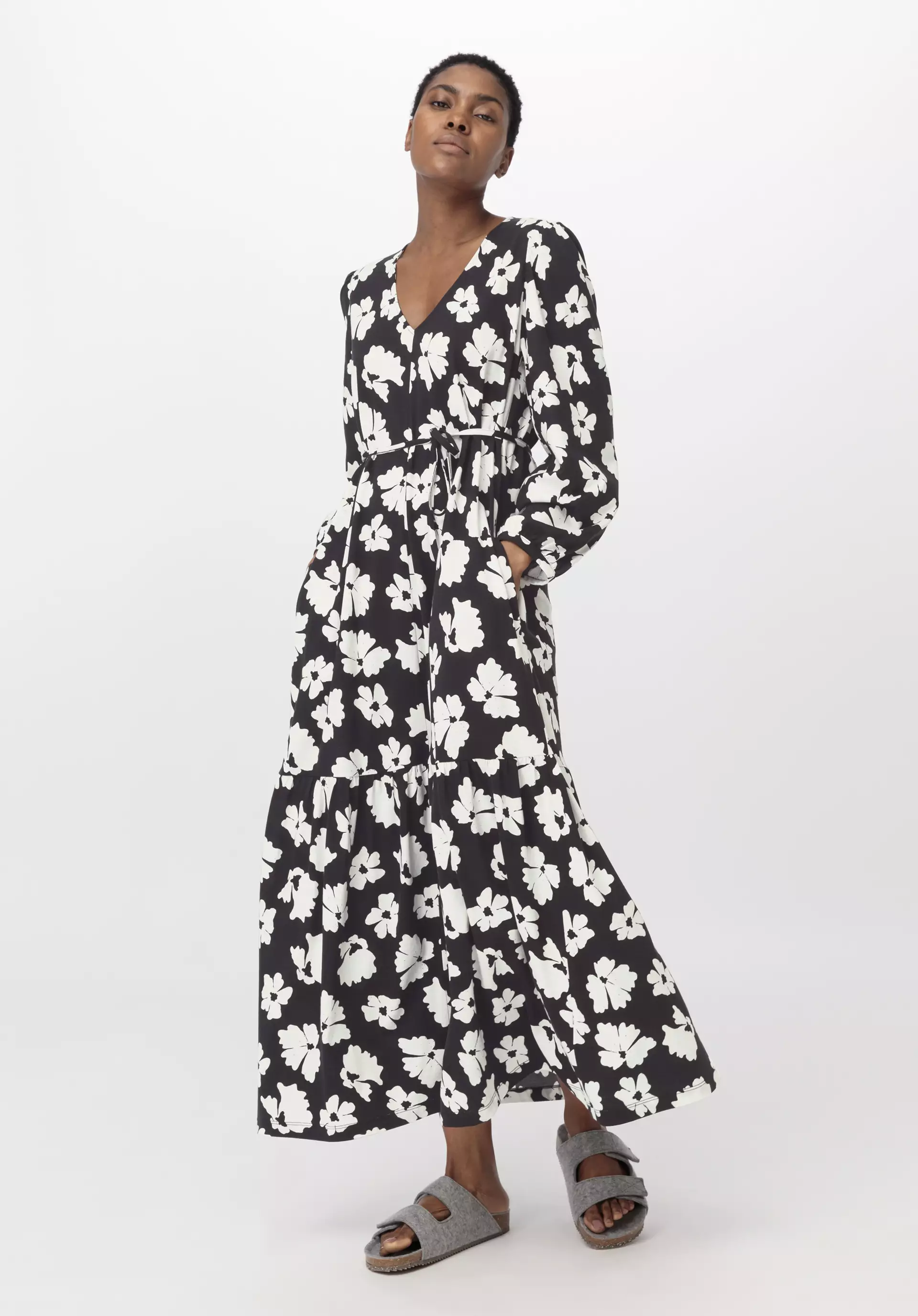 Jersey-Kleid Midi Relaxed aus reiner Bio-Baumwolle - 0