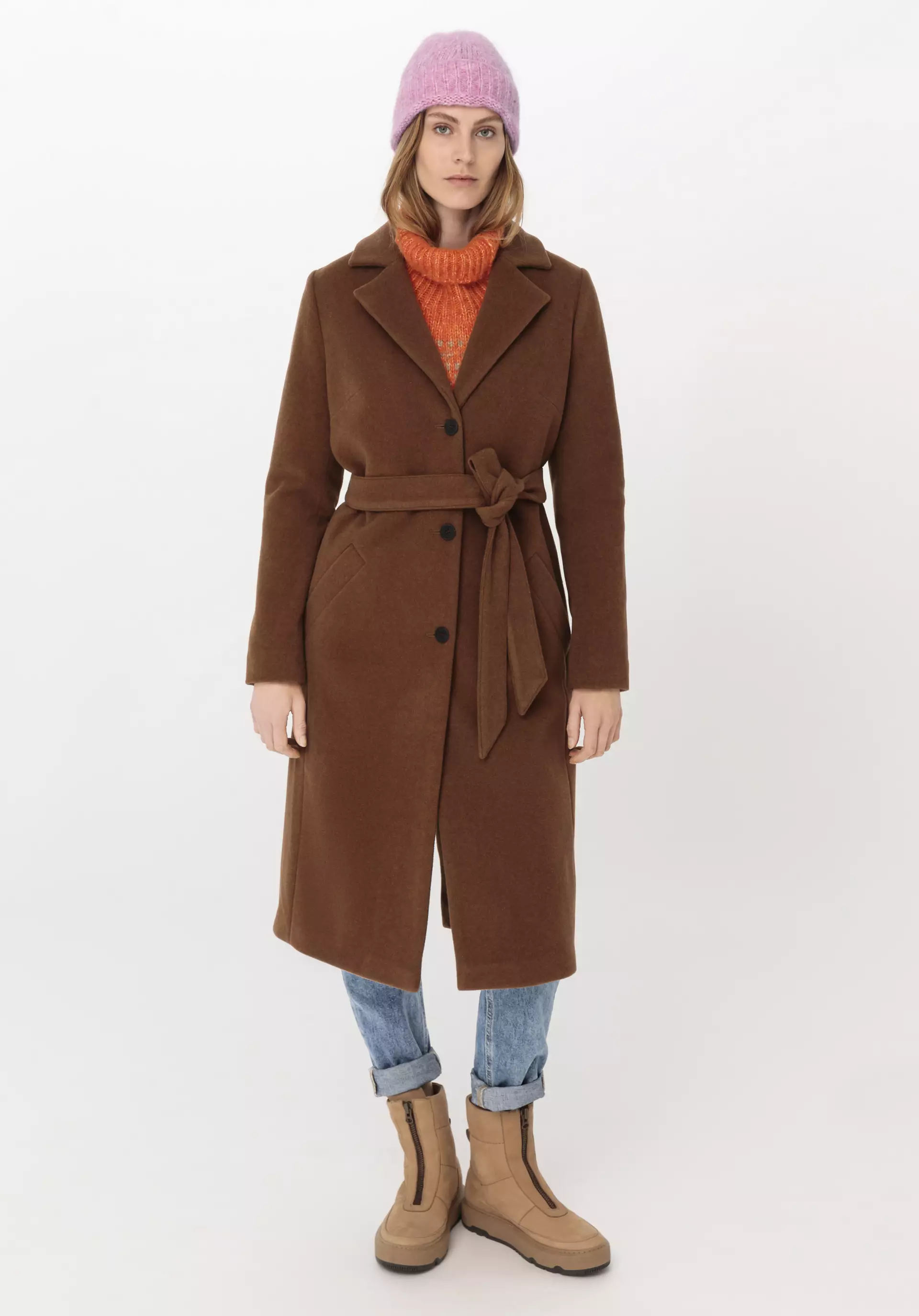 Relaxed wool coat made from pure organic merino wool - 1