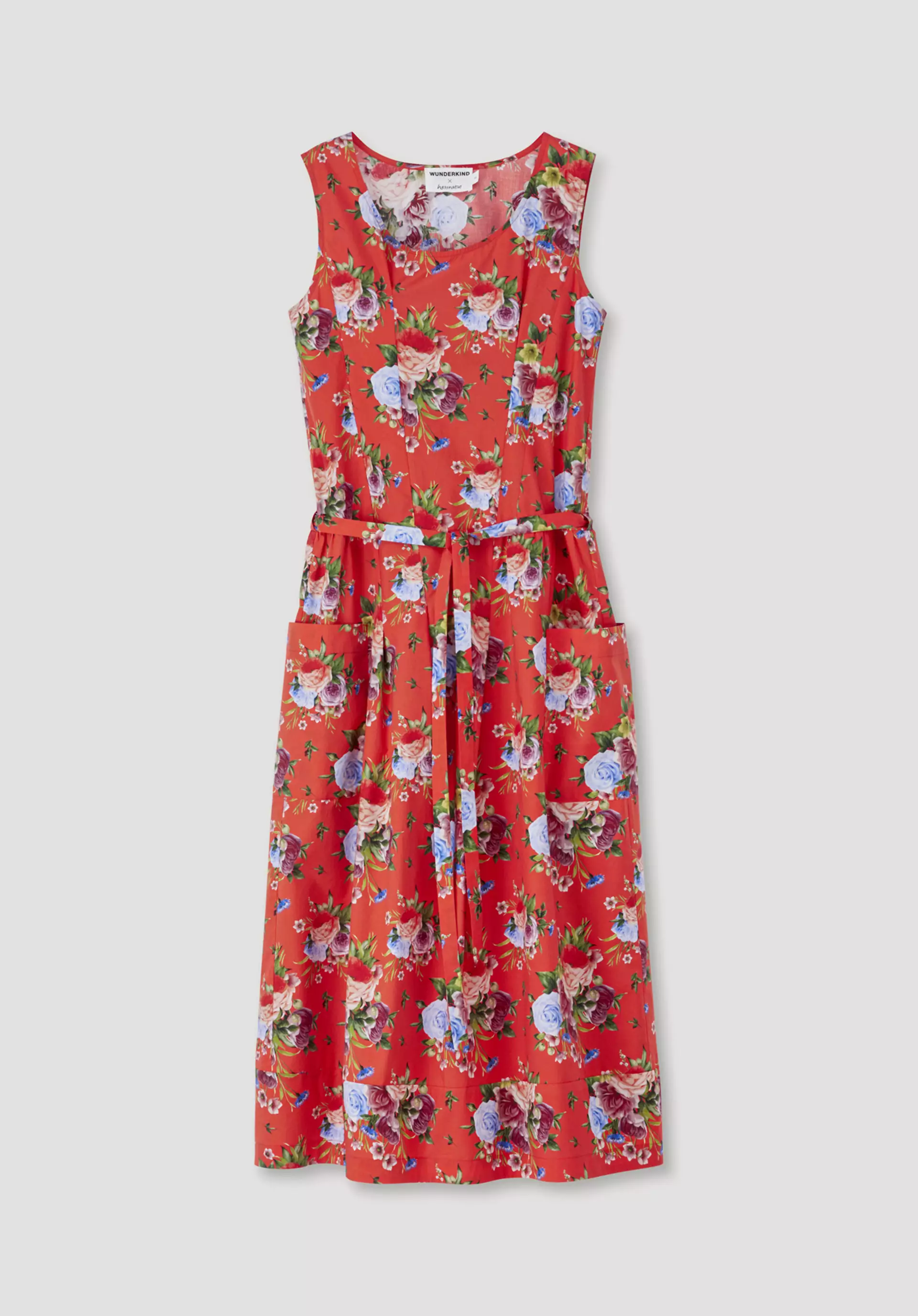 WUNDERKIND X HESSNATUR Midi-Kleid mit buntem Blütenprint aus reiner Bio-Baumwolle - 1