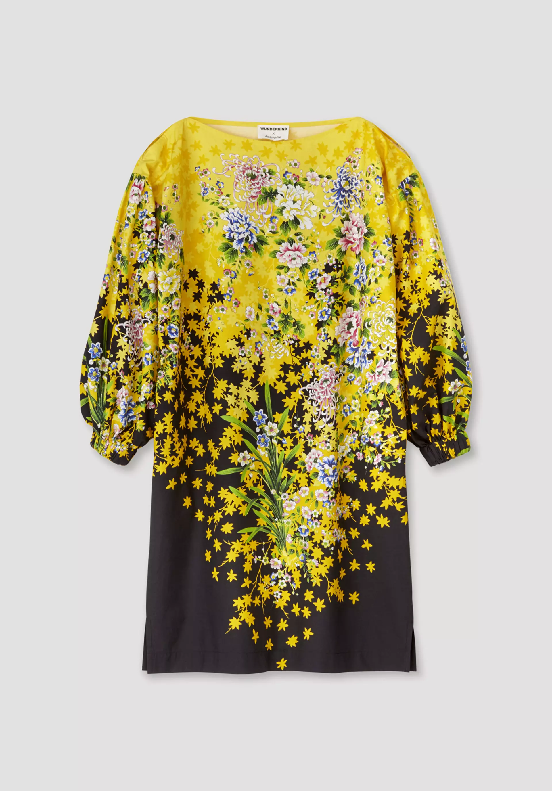 WUNDERKIND X HESSNATUR Kleid Oversize mit Kimono-Print aus reiner Bio-Baumwolle - 1
