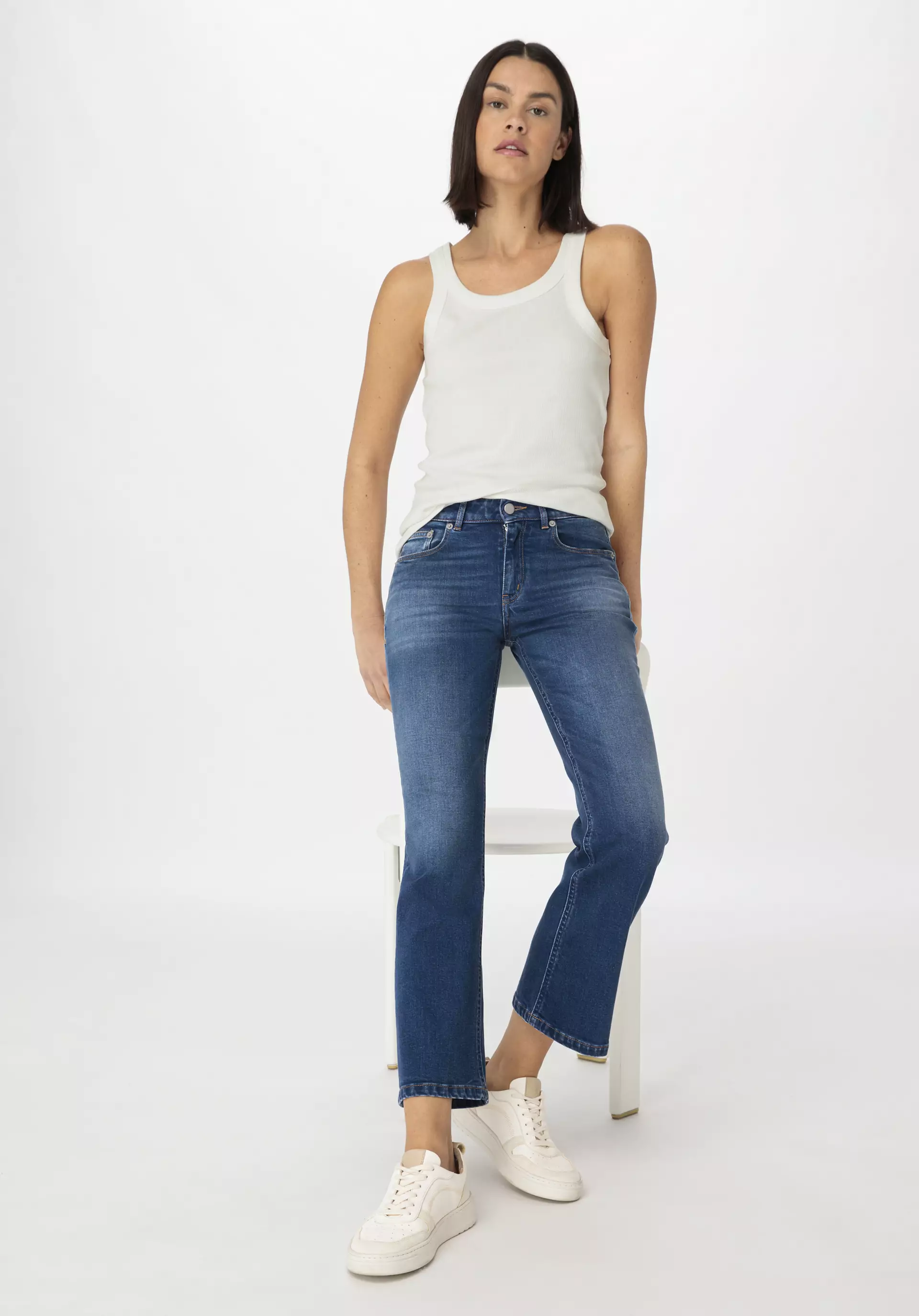 Jeans Kick Flared Slim aus Bio-Denim - 0