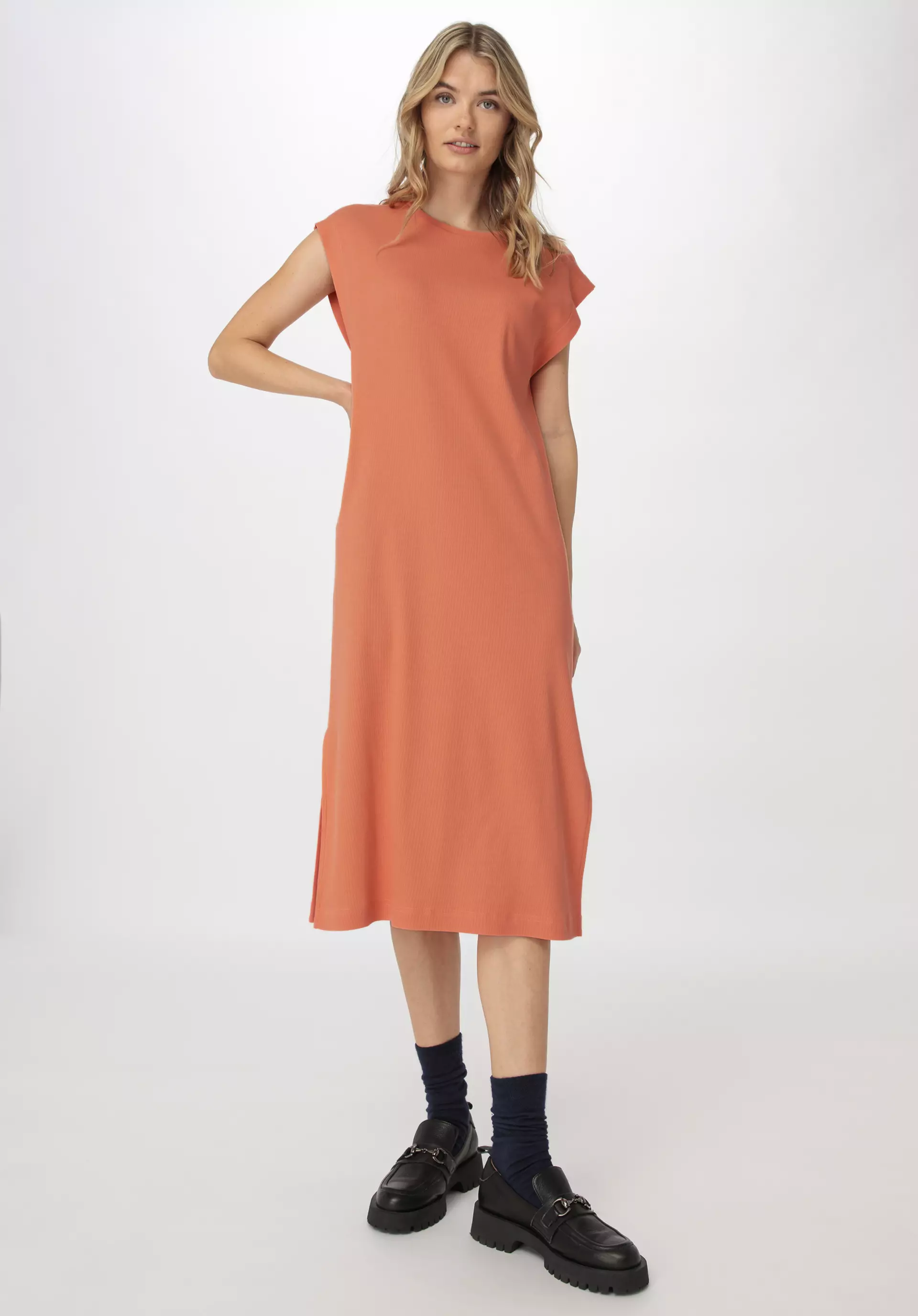Rib Jersey Kleid Midi Regular aus Bio-Baumwolle - 3
