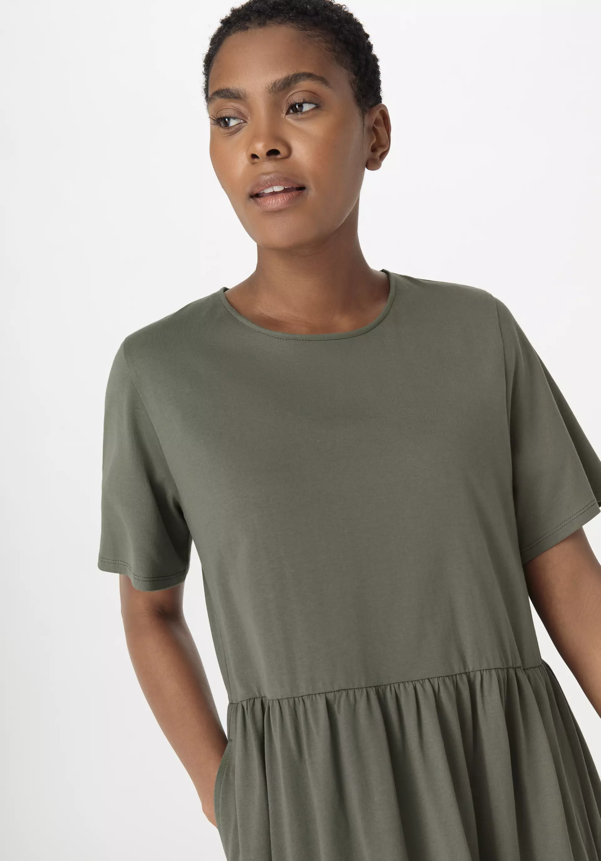 Shirt-Kleid Mini Regular aus reiner Bio-Baumwolle - 1