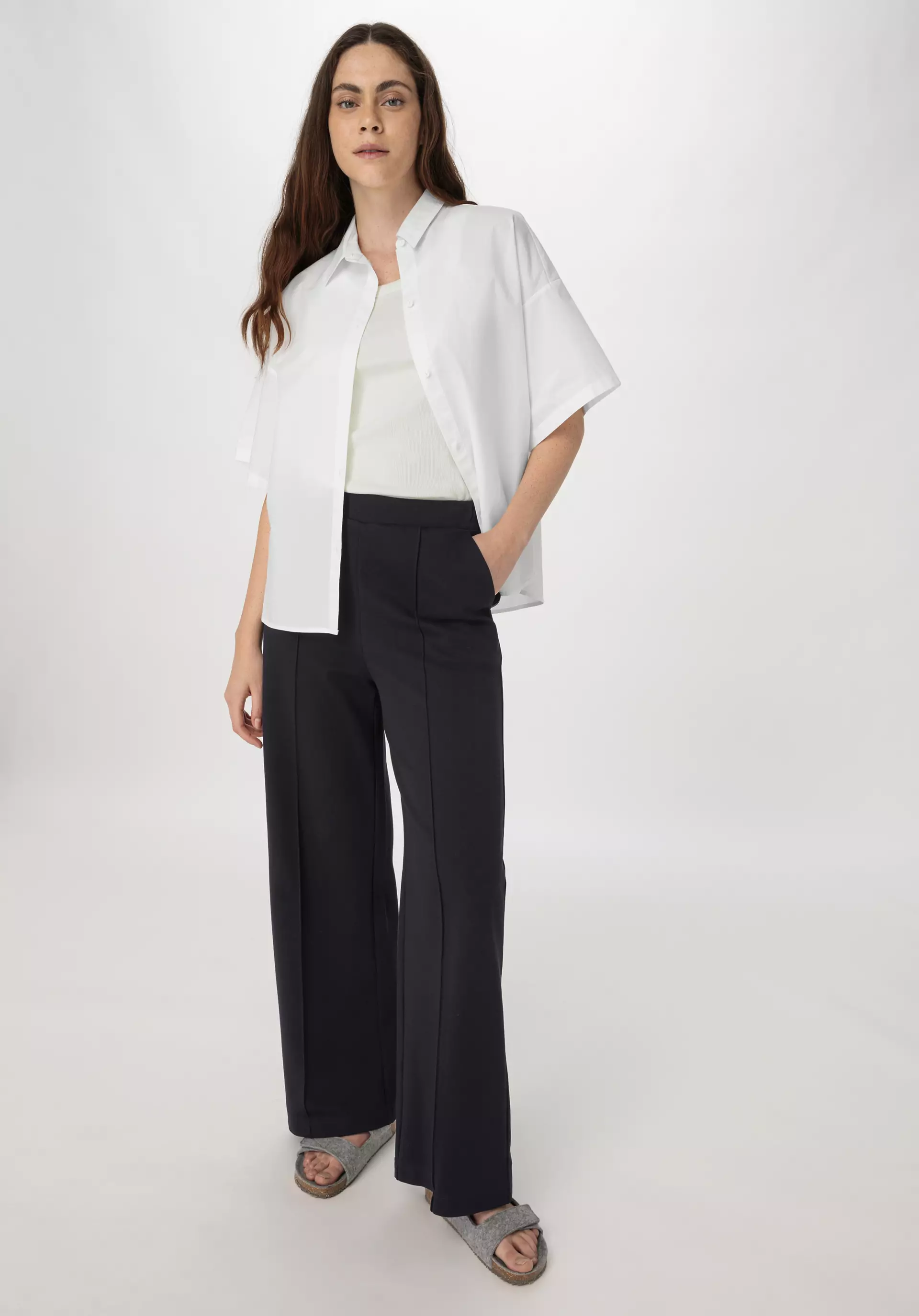Jersey trousers wide leg relaxed made of organic cotton 5536189