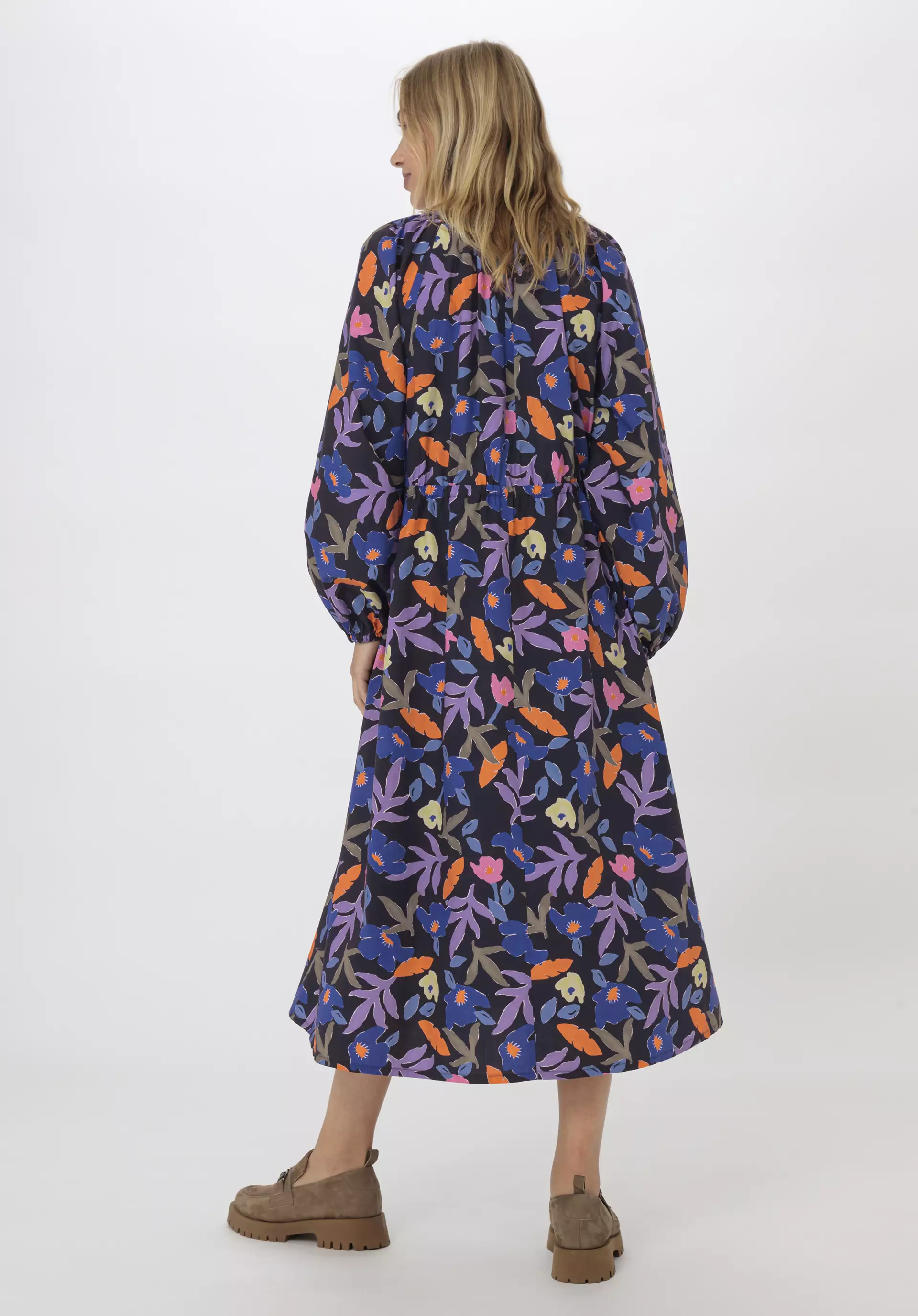 Popeline Kleid Midi Oversize aus reiner Bio-Baumwolle - 2