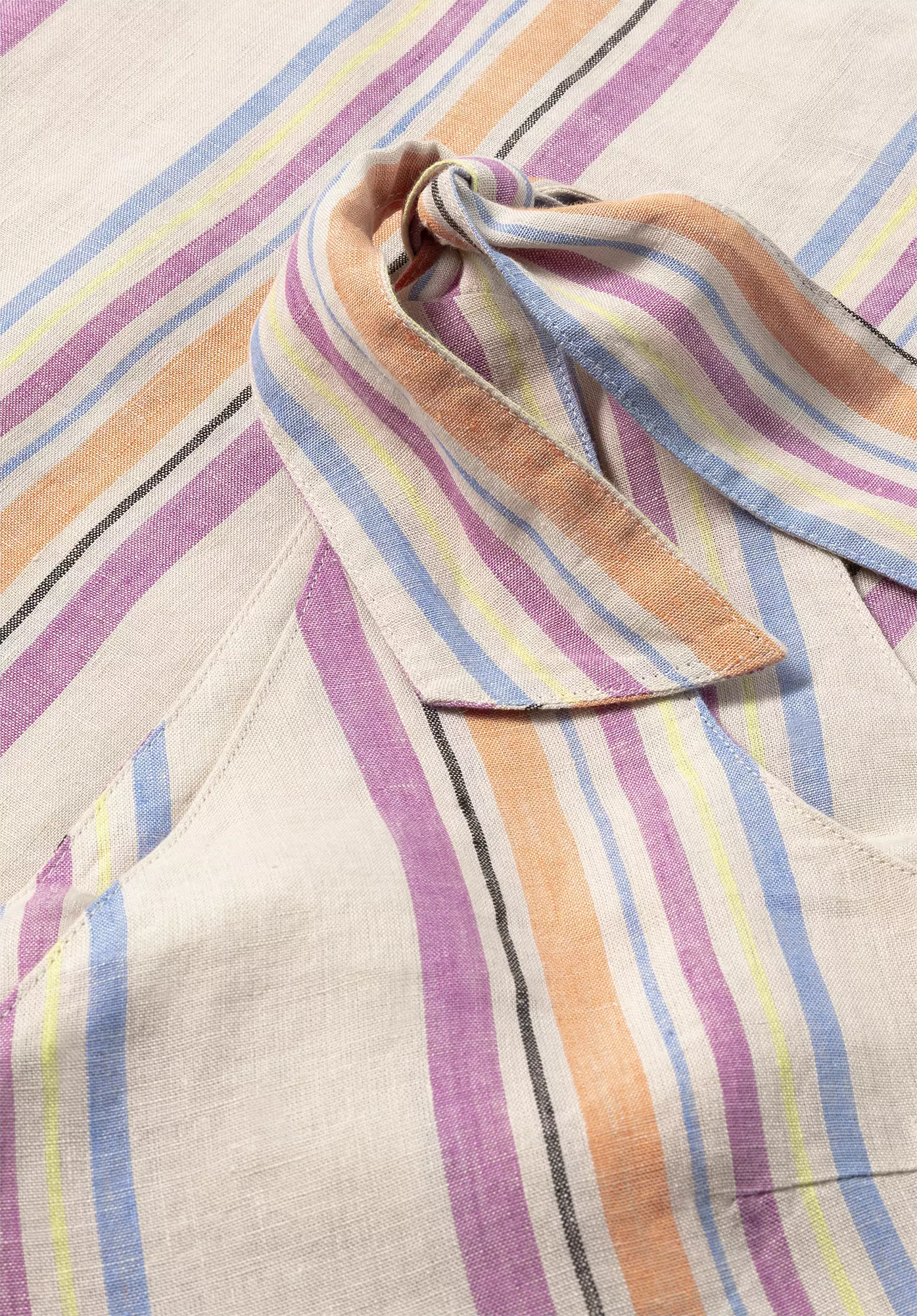 Regular striped top made of pure linen - 5