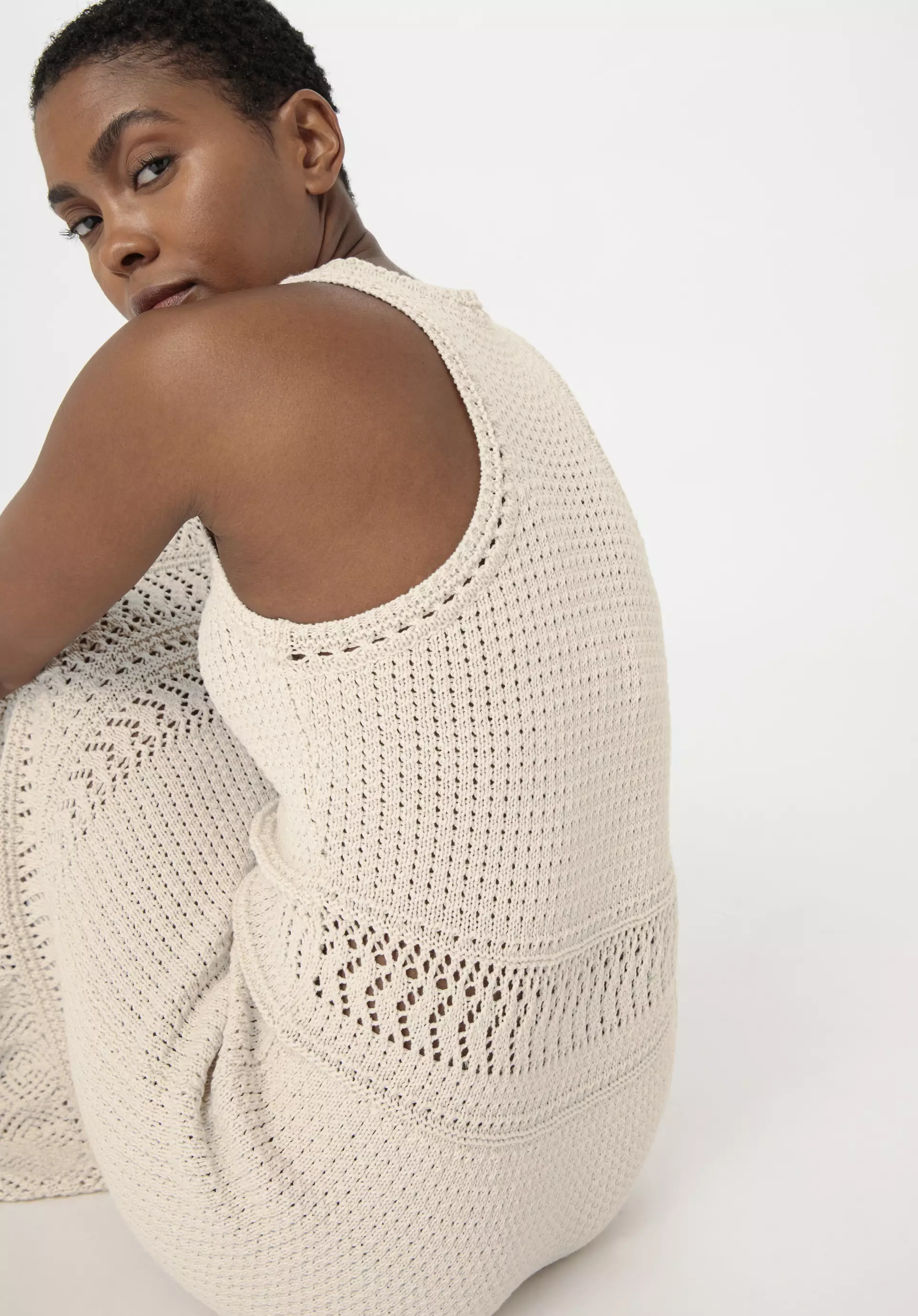 Strickkleid Crochet Midi Slim aus reiner Bio-Baumwolle - 3
