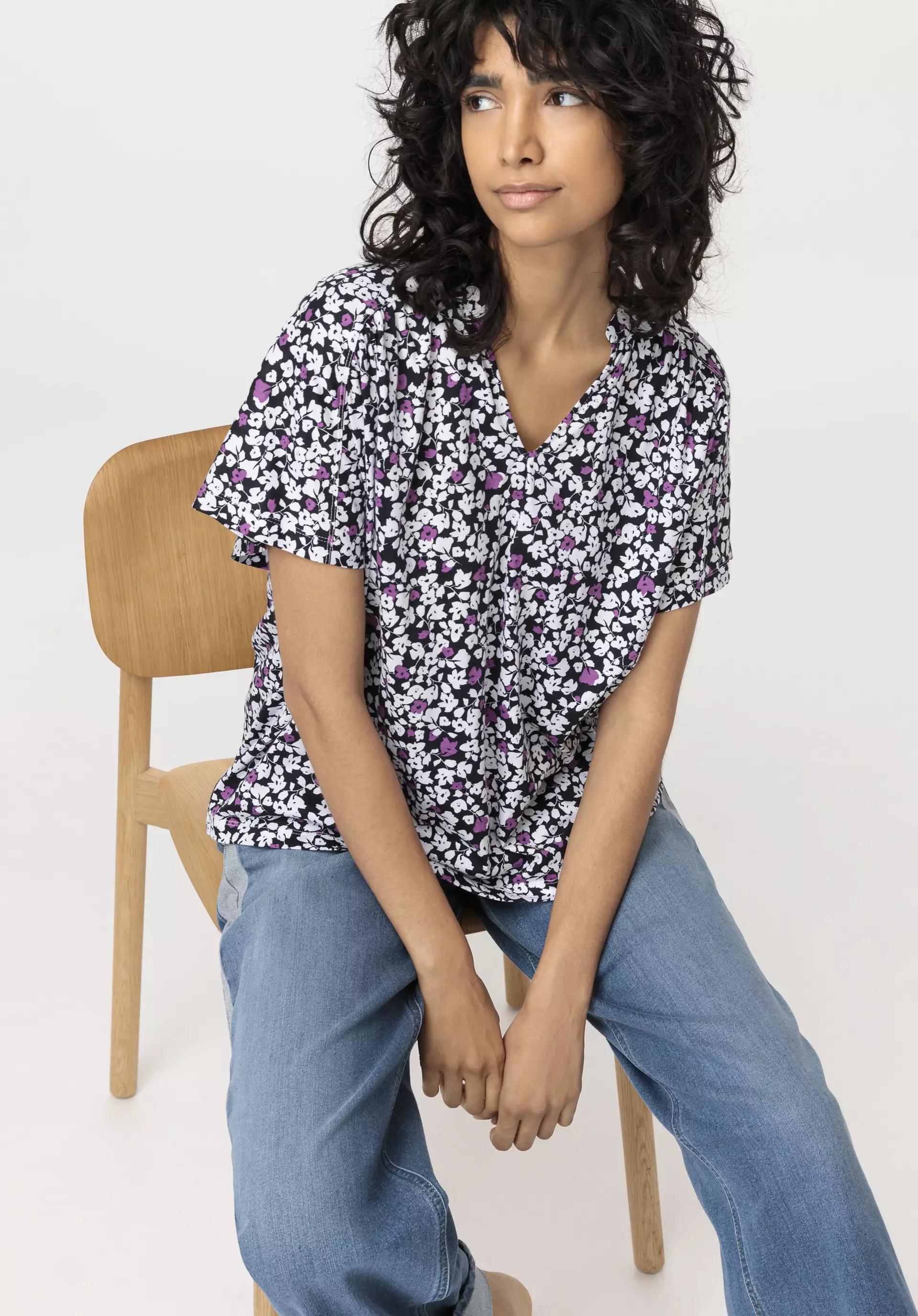 Relaxed jersey blouse made from pure organic cotton - 0