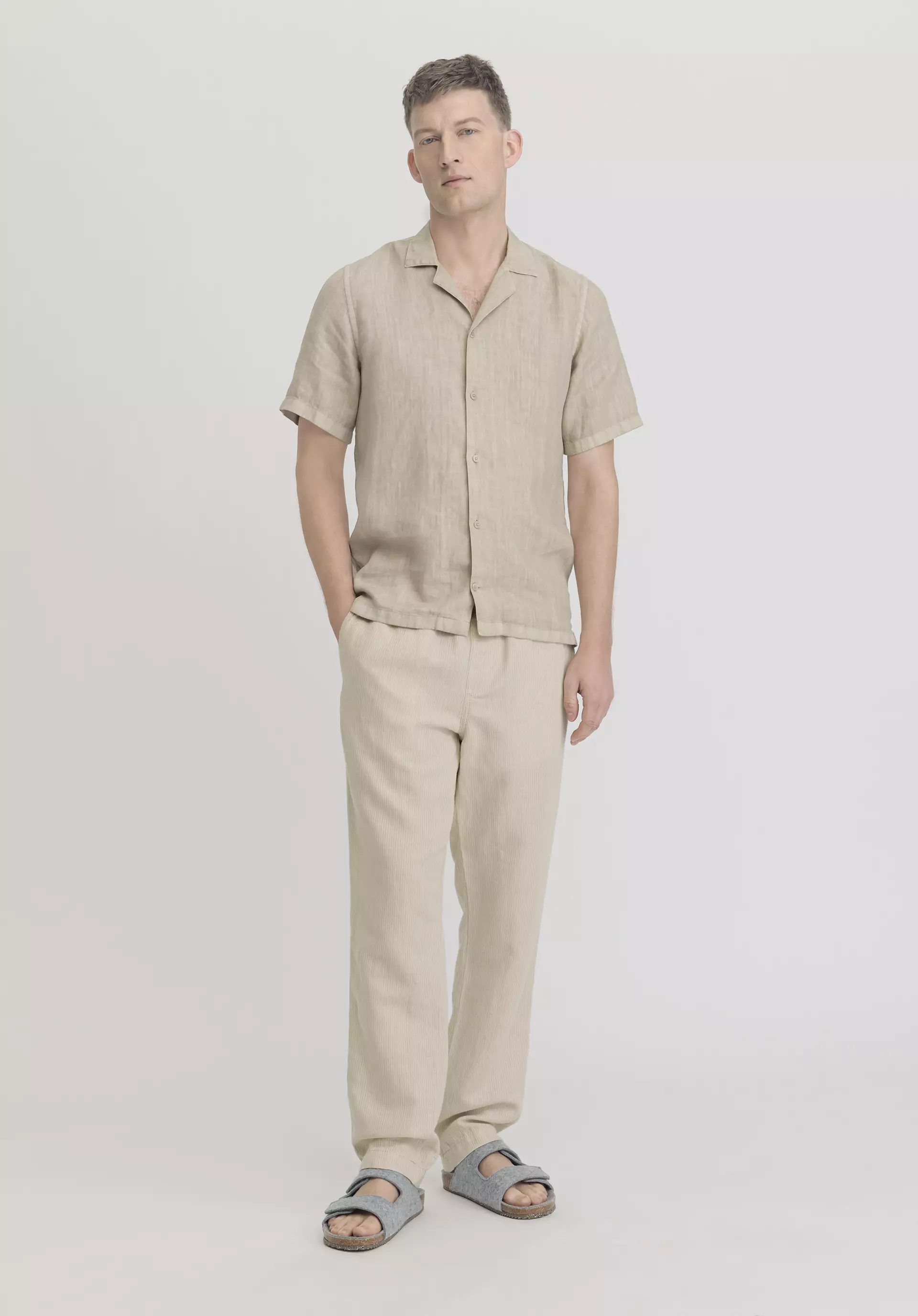 ENEA Regular jogging pants made of organic cotton with linen - 0