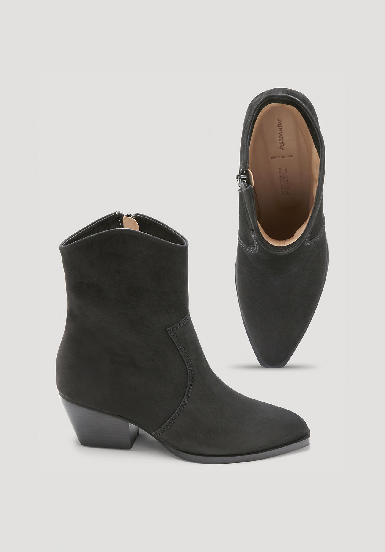 hessnatur Damen Ankle Boots - schwarz Größe 38