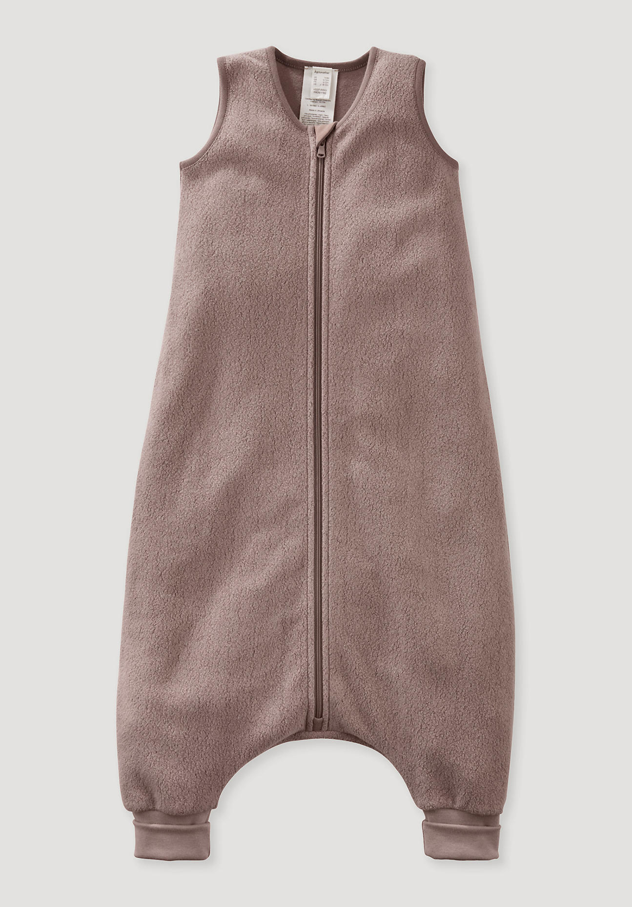 hessnatur Baby-Fleece-Schlafsack mit Füßen aus Bio-Baumwolle – lila – Größe 2