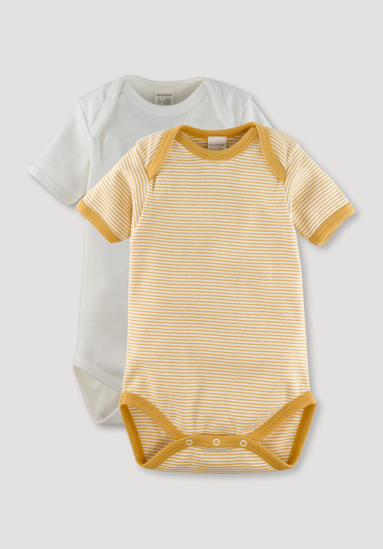 hessnatur Baby Body 2er-Set aus Bio-Baumwolle - gelb Größe 98/104