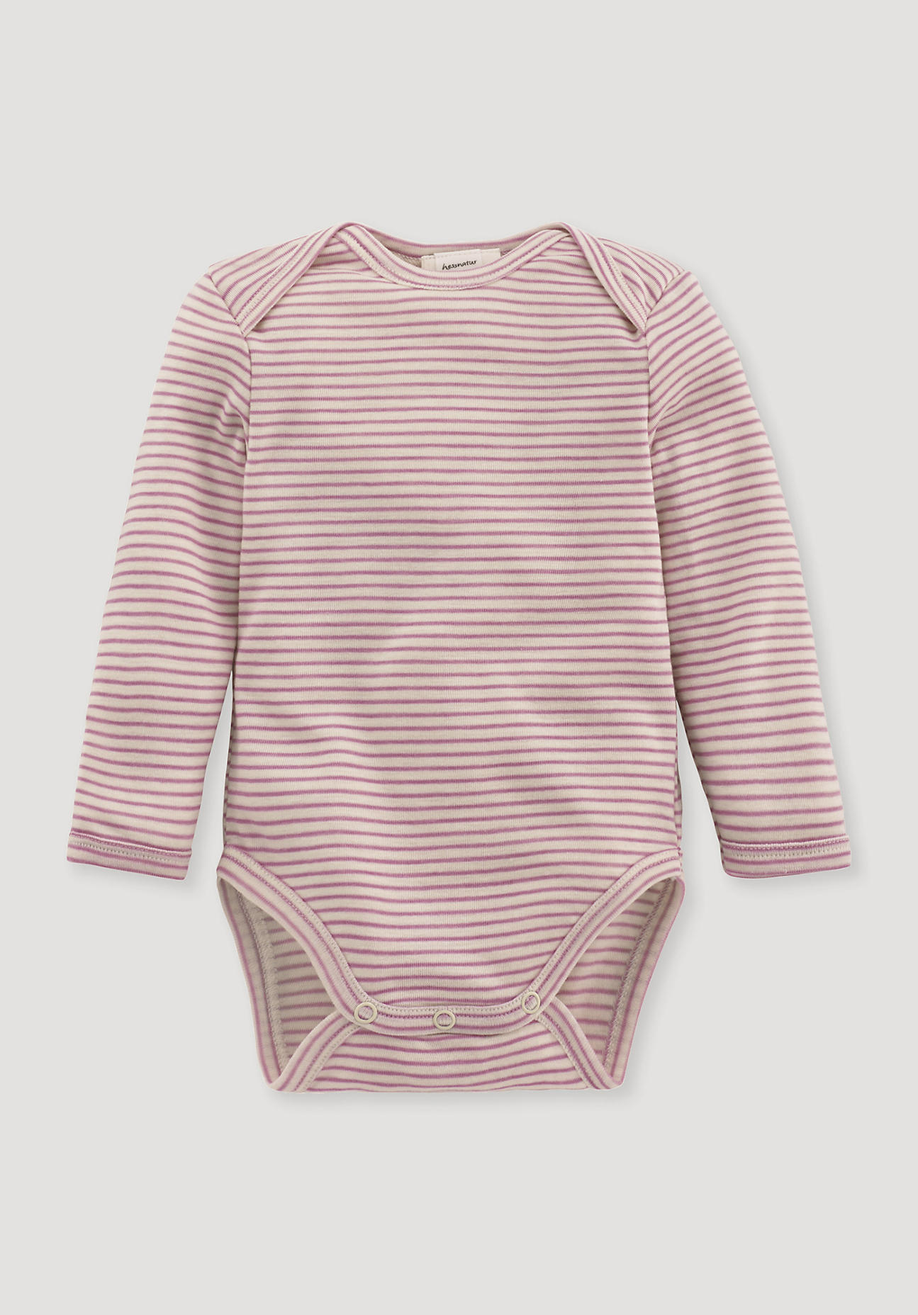 hessnatur Baby Body Langarm Slim aus Bio-Merinowolle mit Seide - rosa Größe 86/92