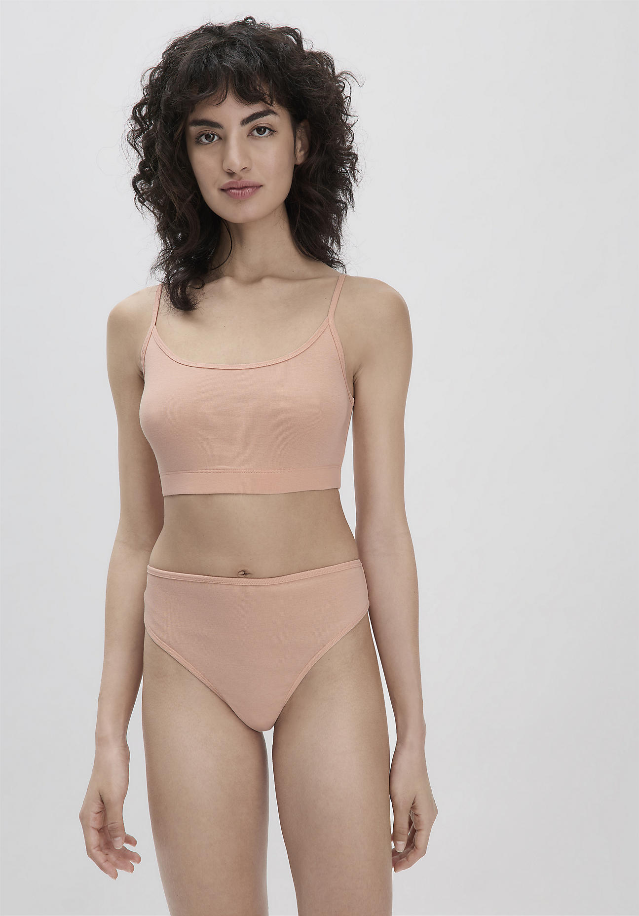 hessnatur Damen Bustier 2er-Set PURE NATURE aus Bio-Baumwolle - rosa Größe 40