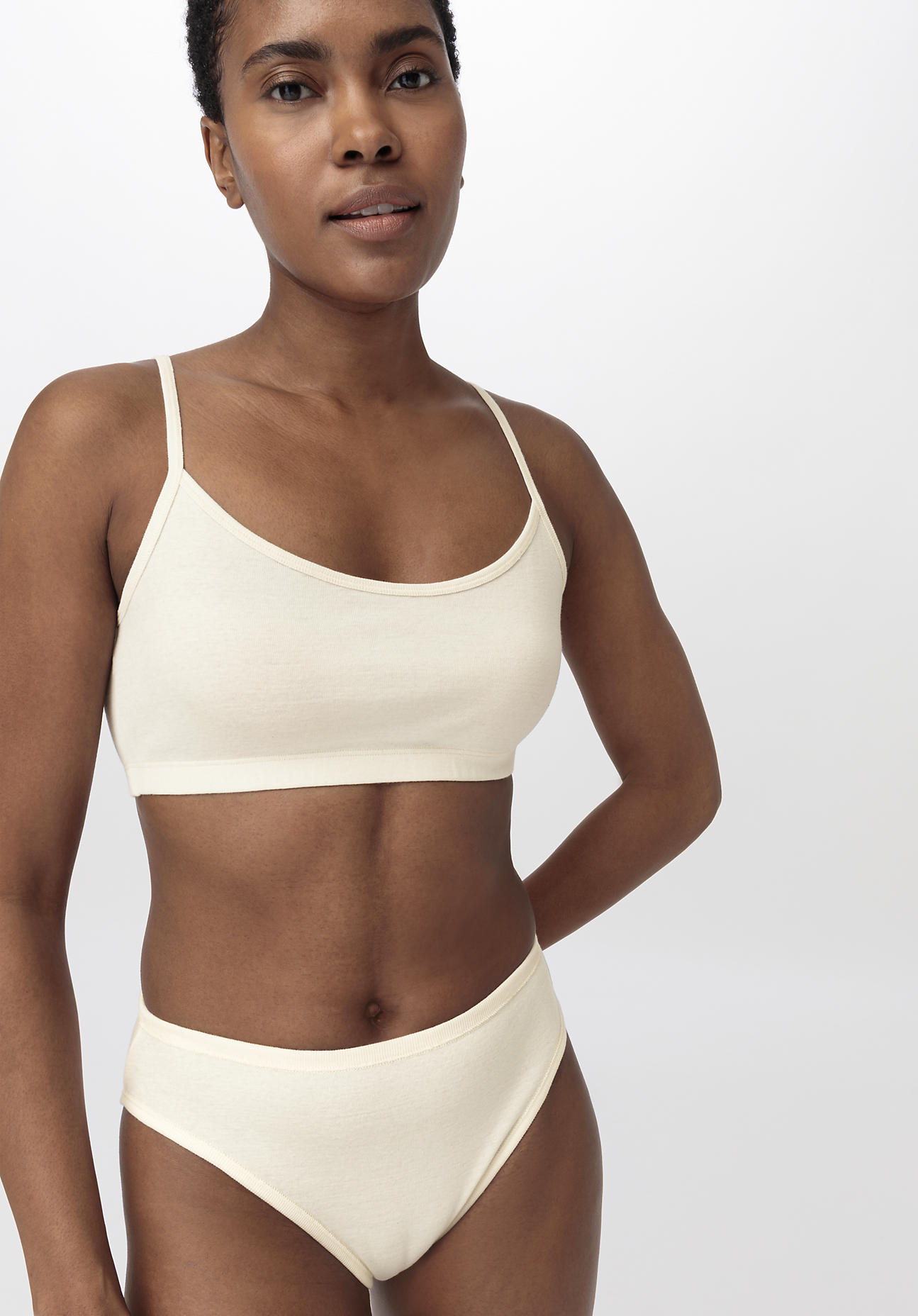 hessnatur Damen Bustier im PURE NATURE aus Bio-Baumwolle - natur Größe 38