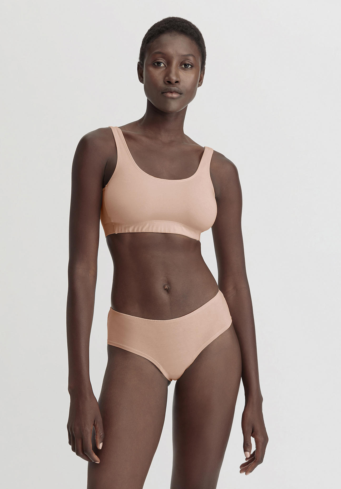 hessnatur Damen Bustier mit Softbund COTTON FEEL aus Bio-Baumwolle - rosa Größe 44
