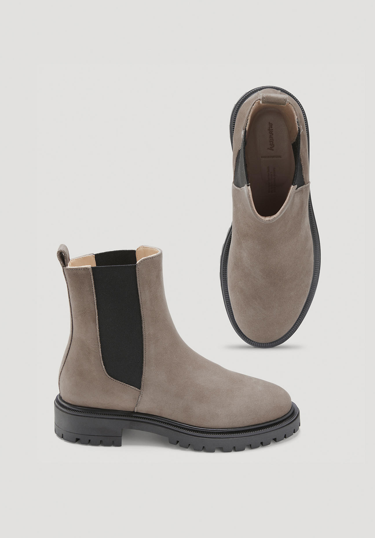 hessnatur Damen Chelsea Boots Nubuk - beige Größe 37