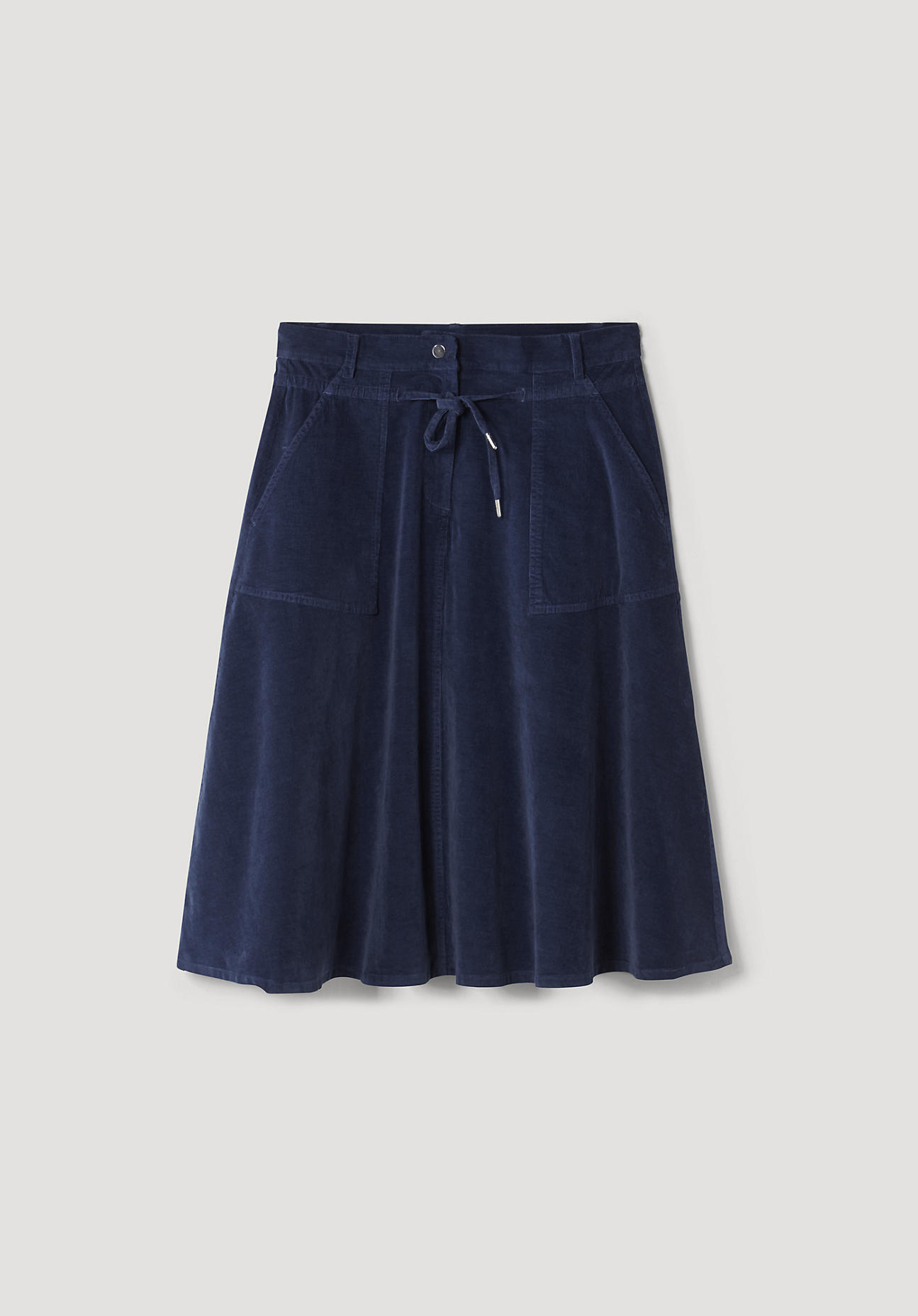 hessnatur Damen Cord Rock aus Bio-Baumwolle mit Hanf – blau – Größe 42