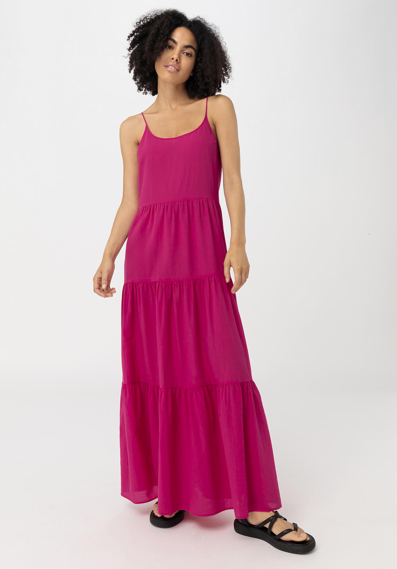 hessnatur Damen Crêpe-Kleid aus Bio-Baumwolle - lila Größe 34
