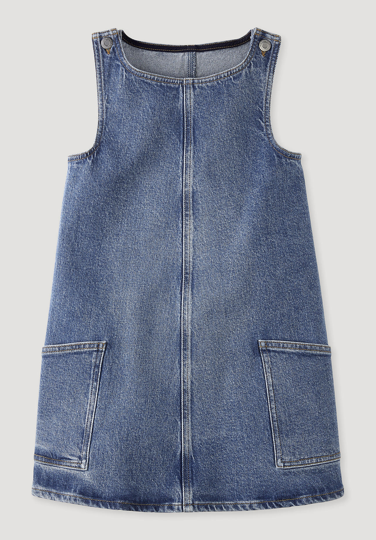 hessnatur Kinder Denim Kleid Regular aus Bio-Baumwolle - blau Größe 134/140