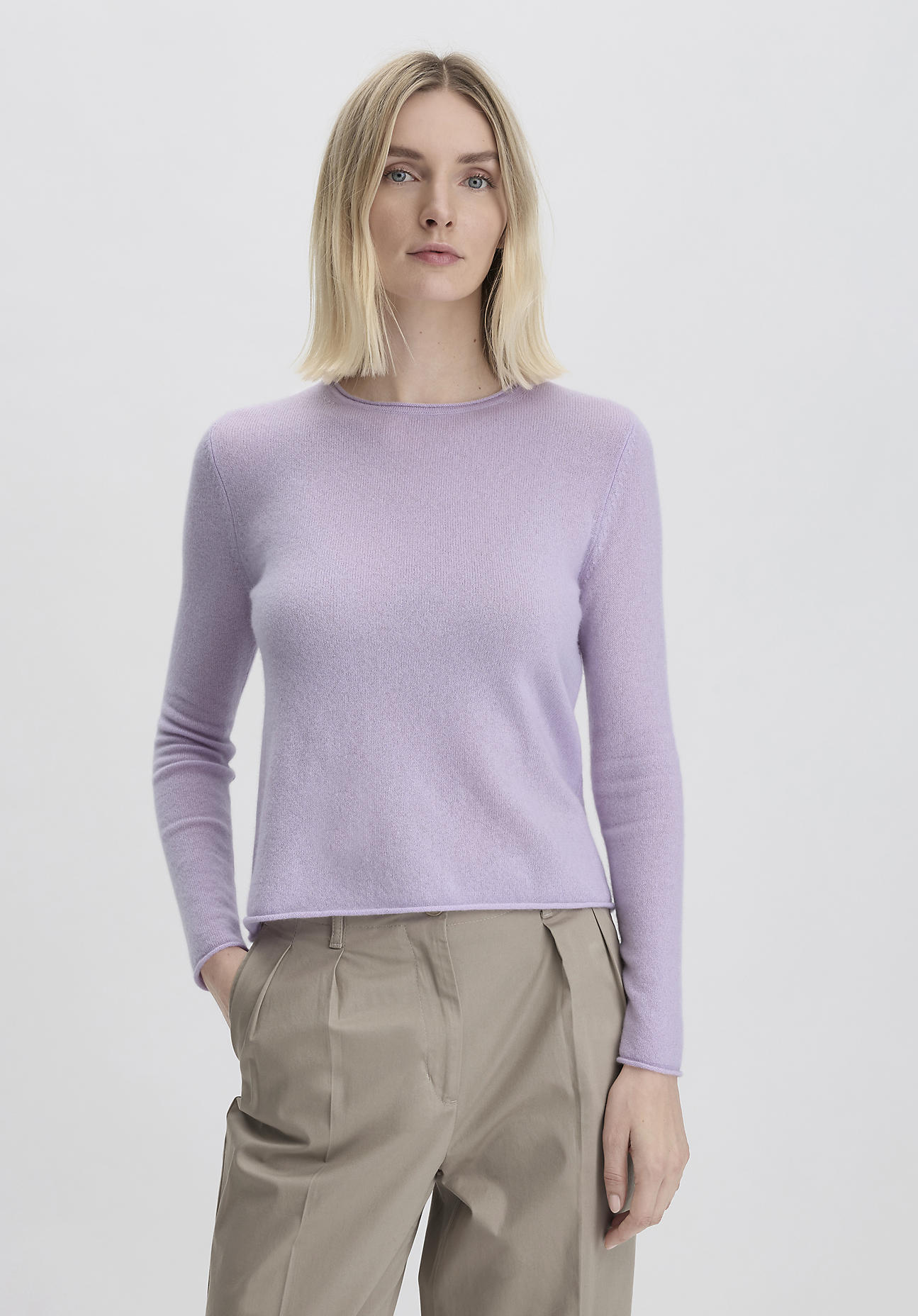 hessnatur Damen FTC × HESSNATUR Pullover Regular aus Kaschmir - lila Größe S