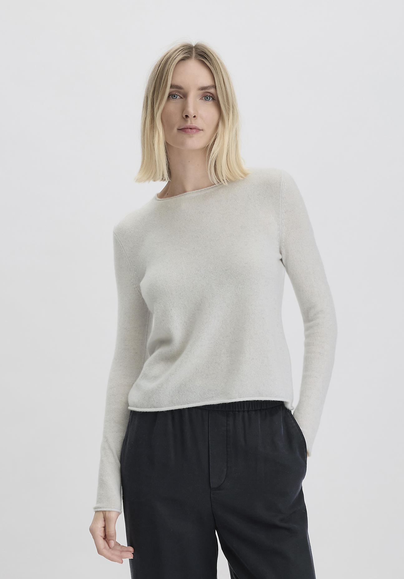 hessnatur Damen FTC × HESSNATUR Pullover Regular aus Kaschmir - grau Größe S