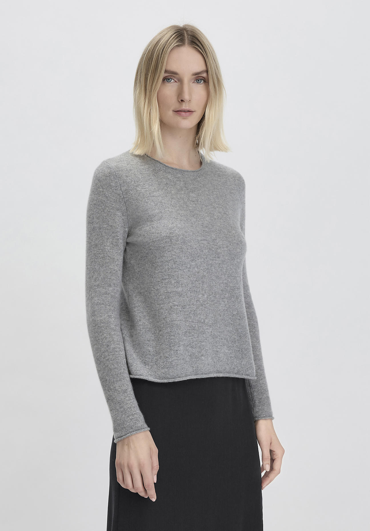 hessnatur Damen FTC × HESSNATUR Pullover Regular aus Kaschmir - grau Größe XL