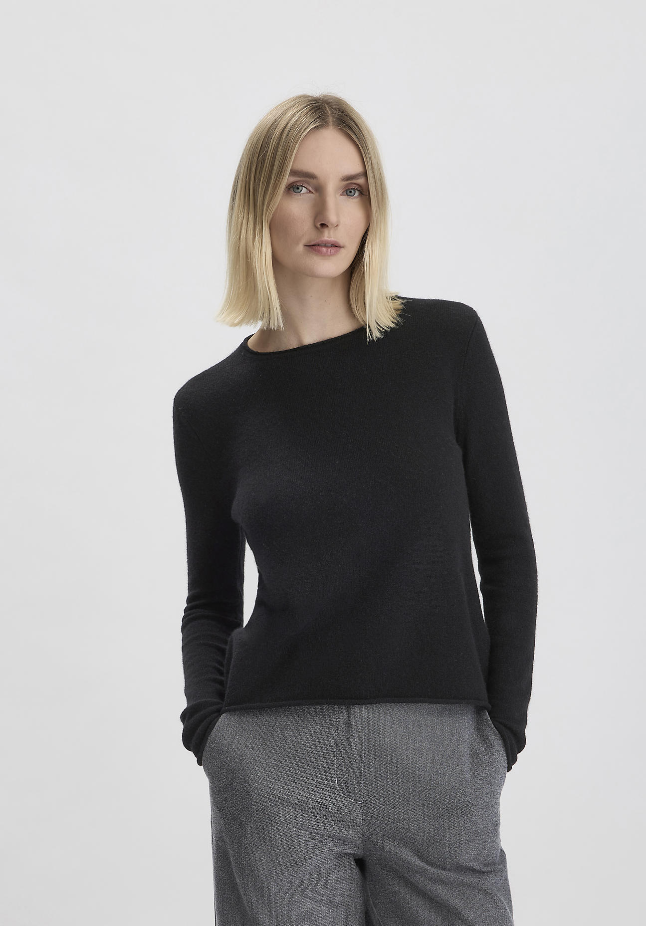 hessnatur Damen FTC × HESSNATUR Pullover Regular aus Kaschmir - schwarz Größe XS